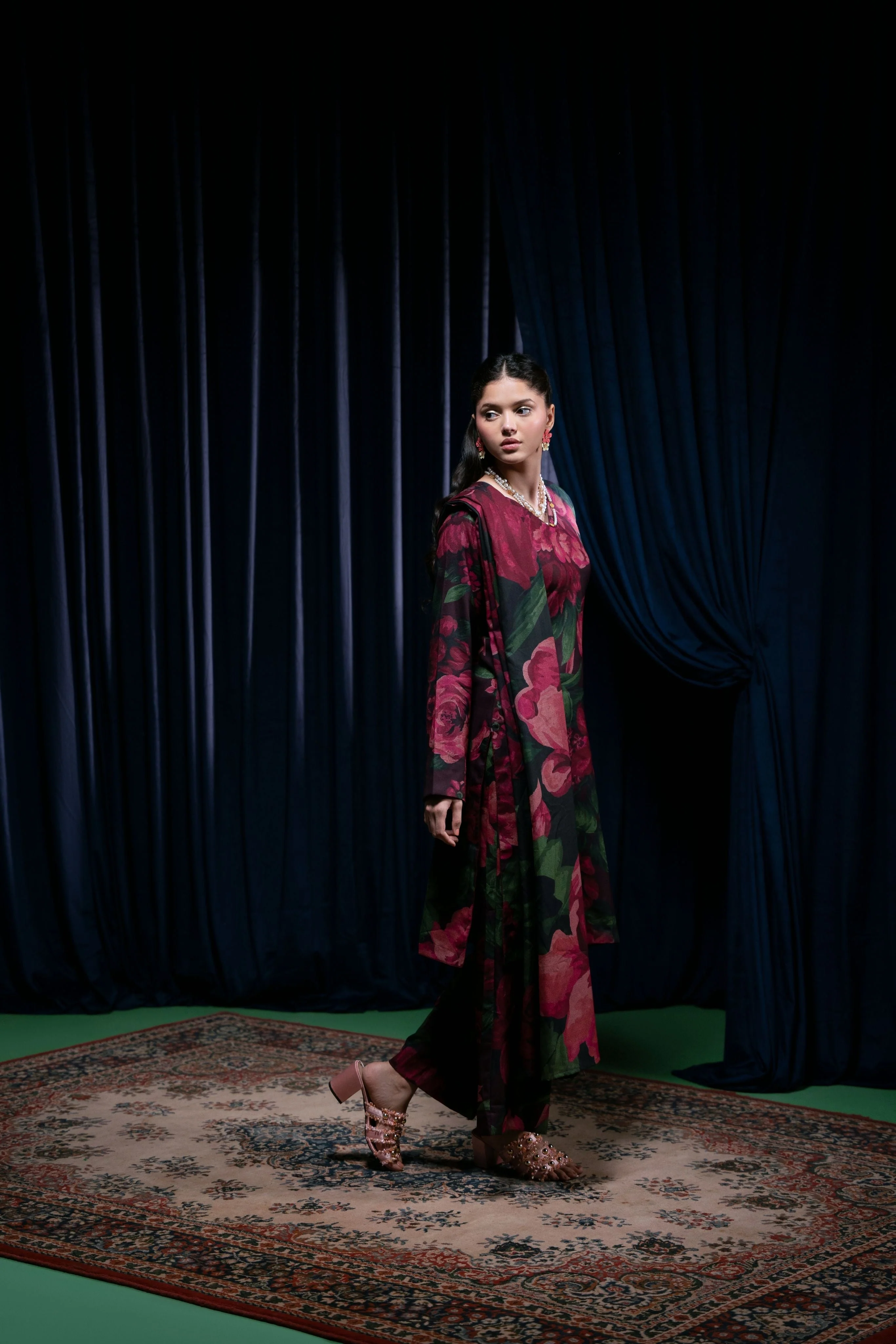 Feathers Unstitched 3 Piece Winter Collection-MEHERBANO-FT426 - Image 2