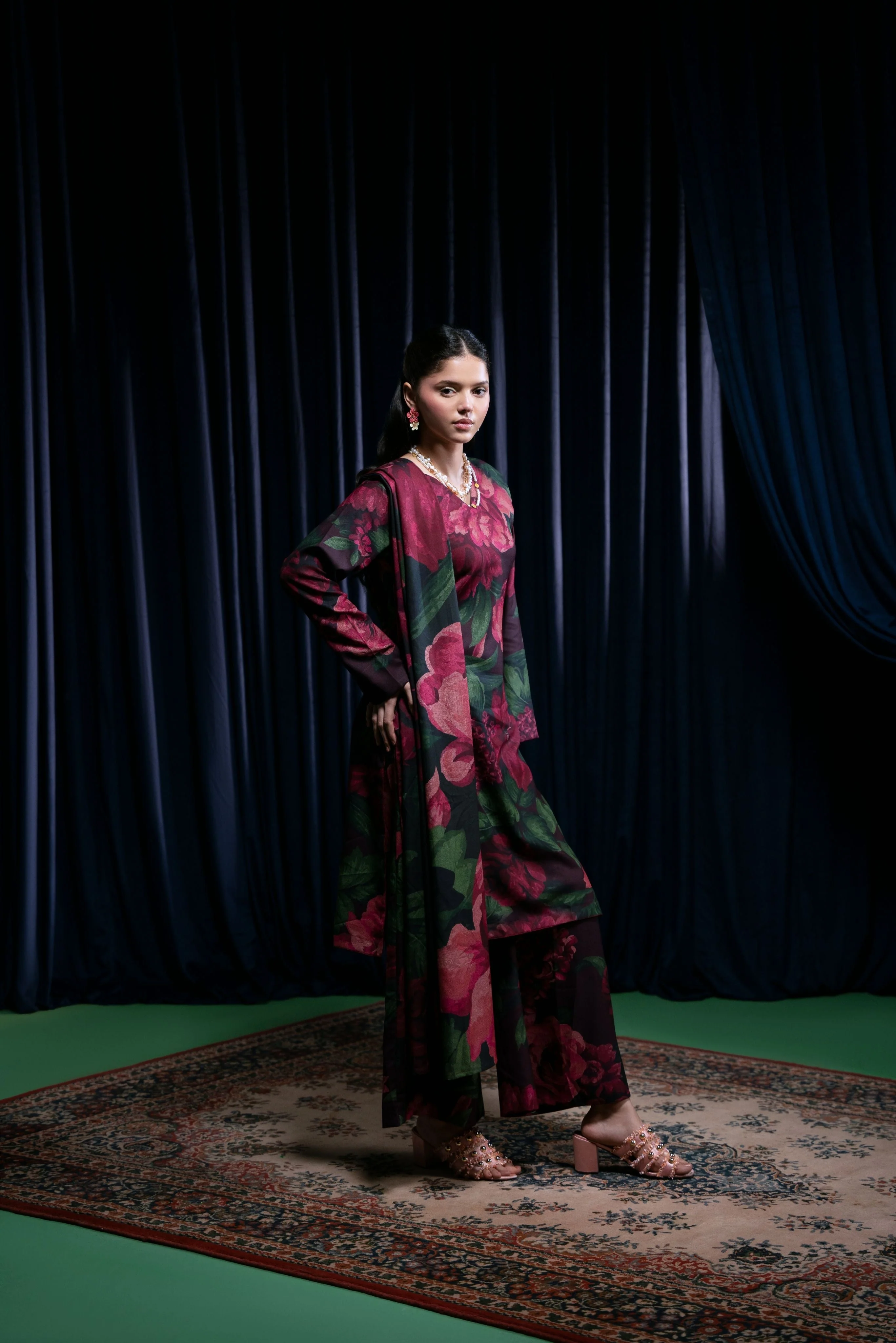 Feathers Unstitched 3 Piece Winter Collection-MEHERBANO-FT426 - Image 3