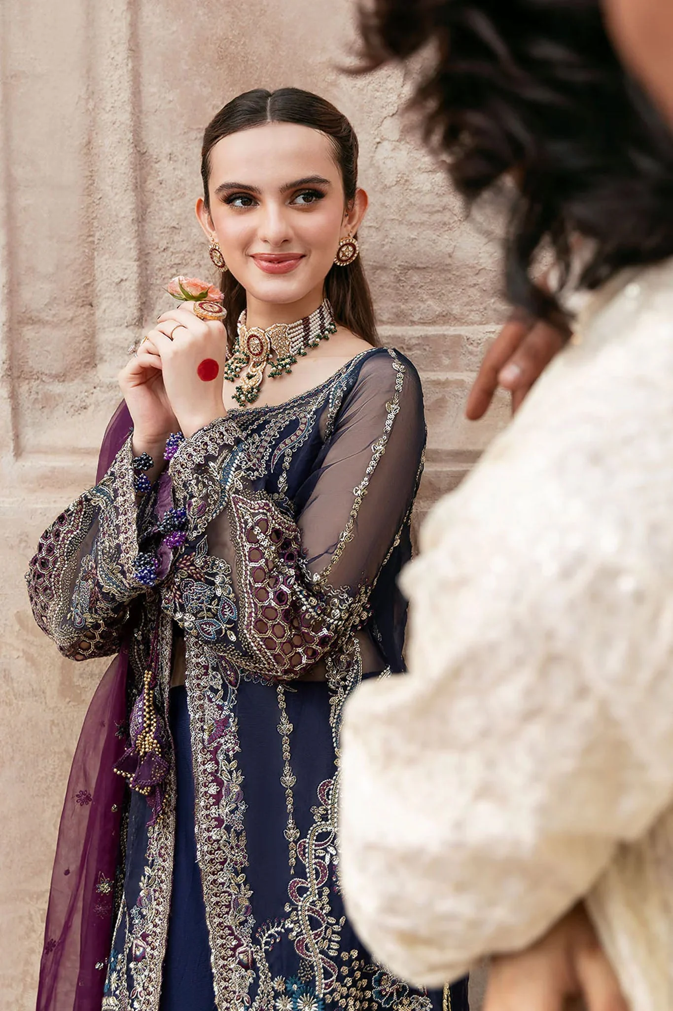 Mehfil Shagna by Ramsha Unstitched 3 Piece Festive Formals Suit-SF-09-Neel - Image 2