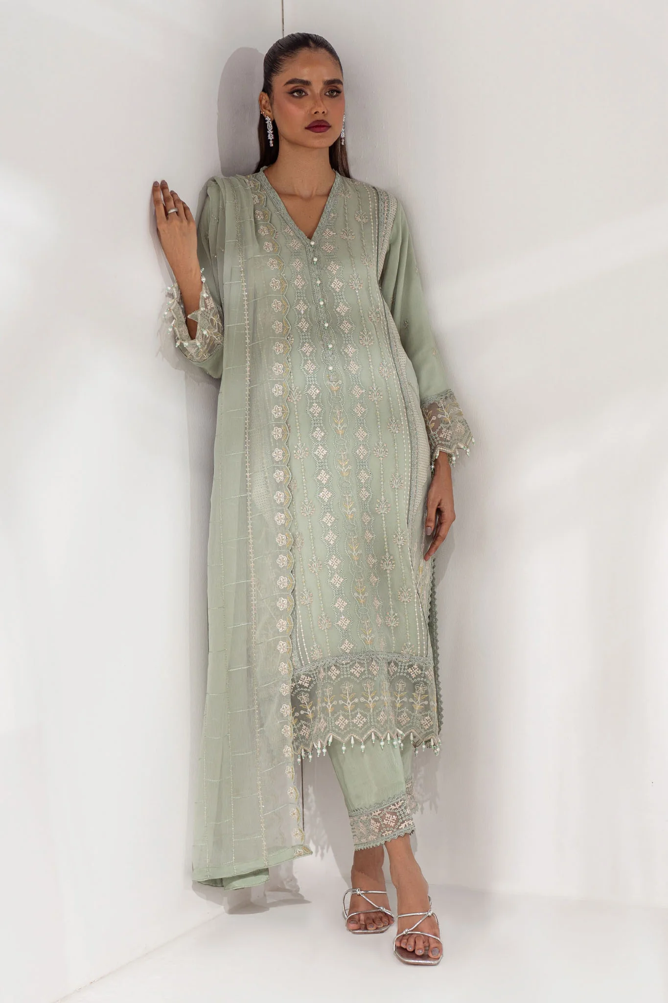 Mehru By Guzel Stitched 3 Piece Festive Formals Suit-Aabroo
