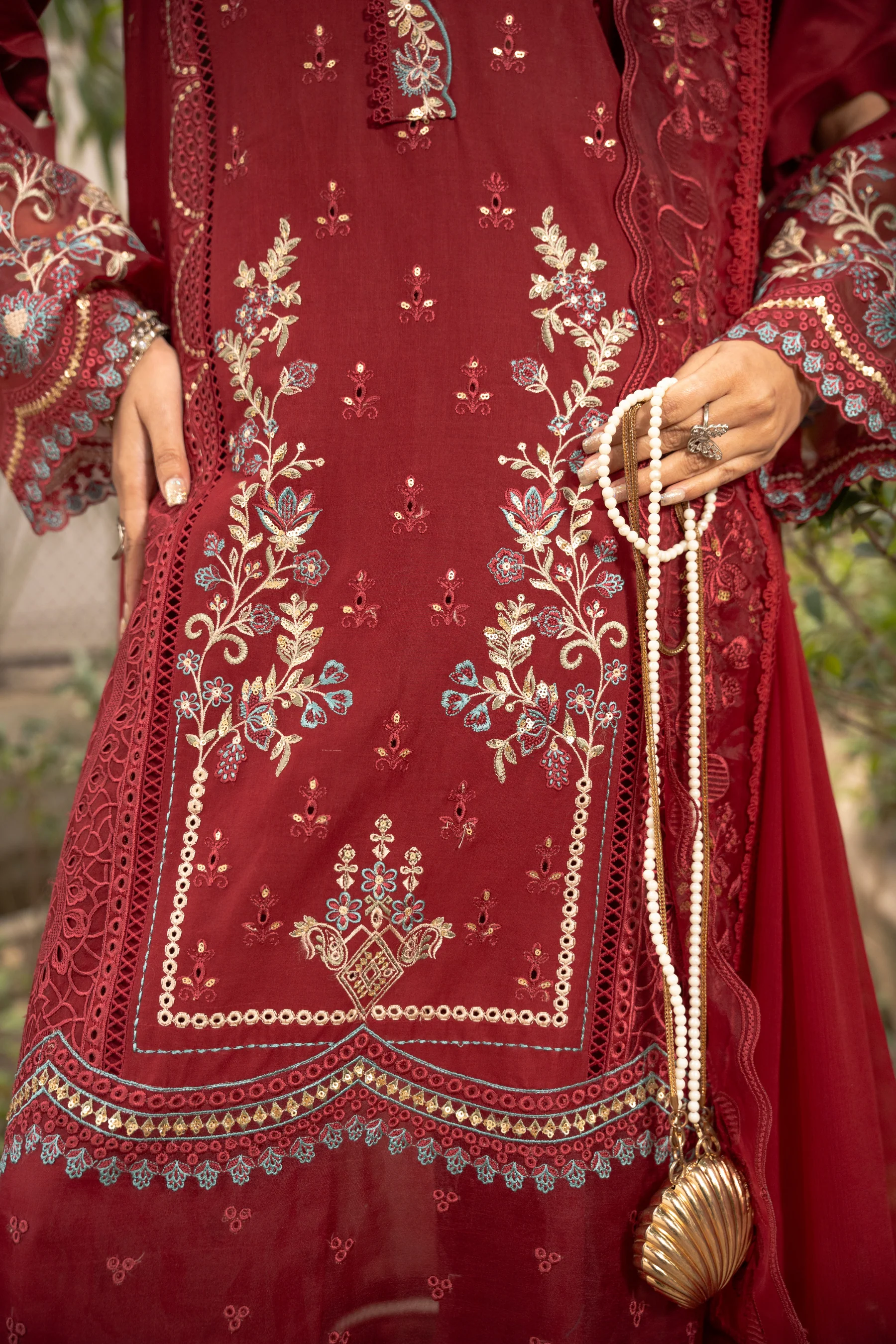Mehru By Zebtan Unstitched 3 Piece Luxury Lawn Spring Suit-Mehru MZ-06 - Image 7