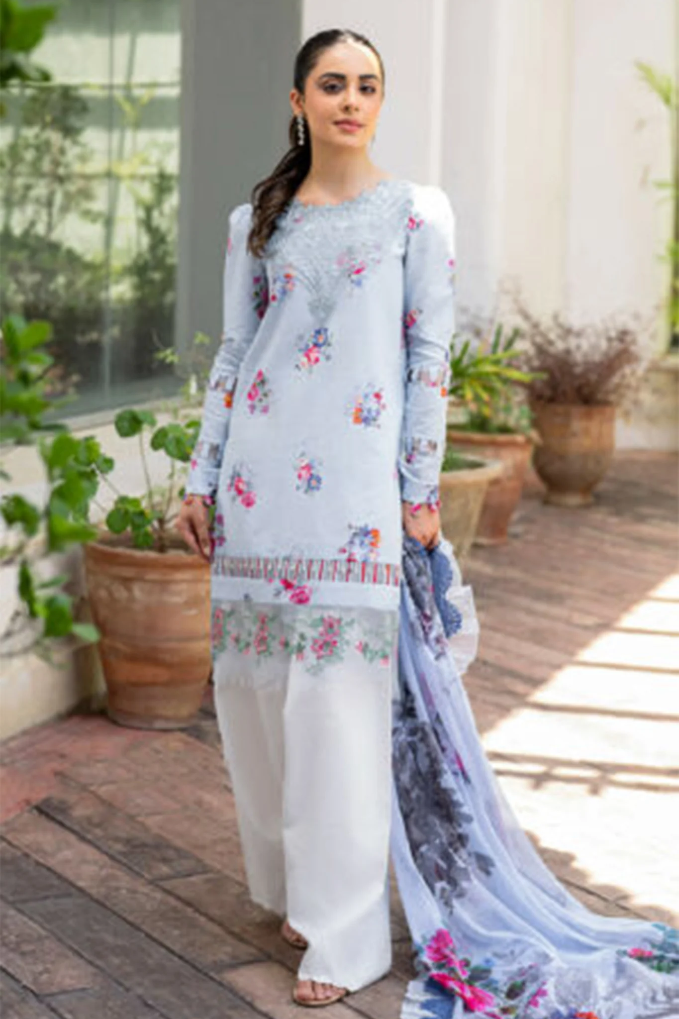 Meraki By Asifa Nabeel Unstitched 3 Piece Digital Printed Lawn Vol-02 Suit-MK-03-Pankh