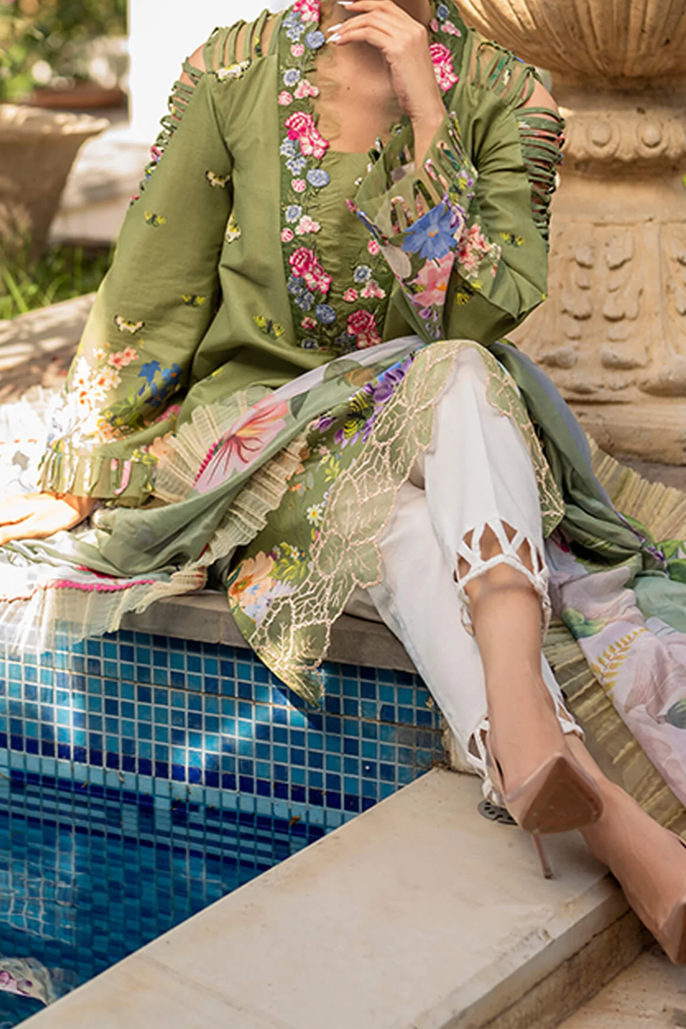 Meraki By Asifa Nabeel Unstitched 3 Piece Digital Printed Lawn Vol-02 Suit-MK-07-Meyna - Image 3