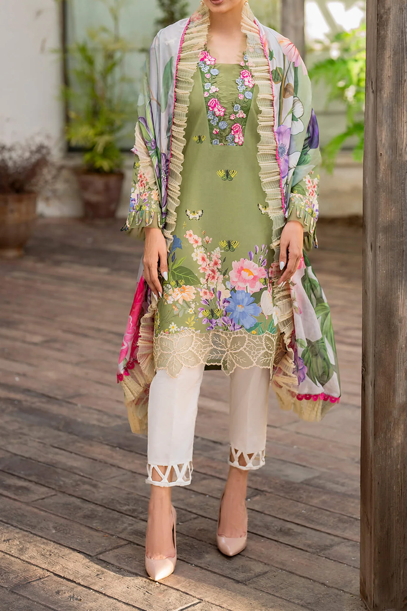 Meraki By Asifa Nabeel Unstitched 3 Piece Digital Printed Lawn Vol-02 Suit-MK-07-Meyna - Image 5
