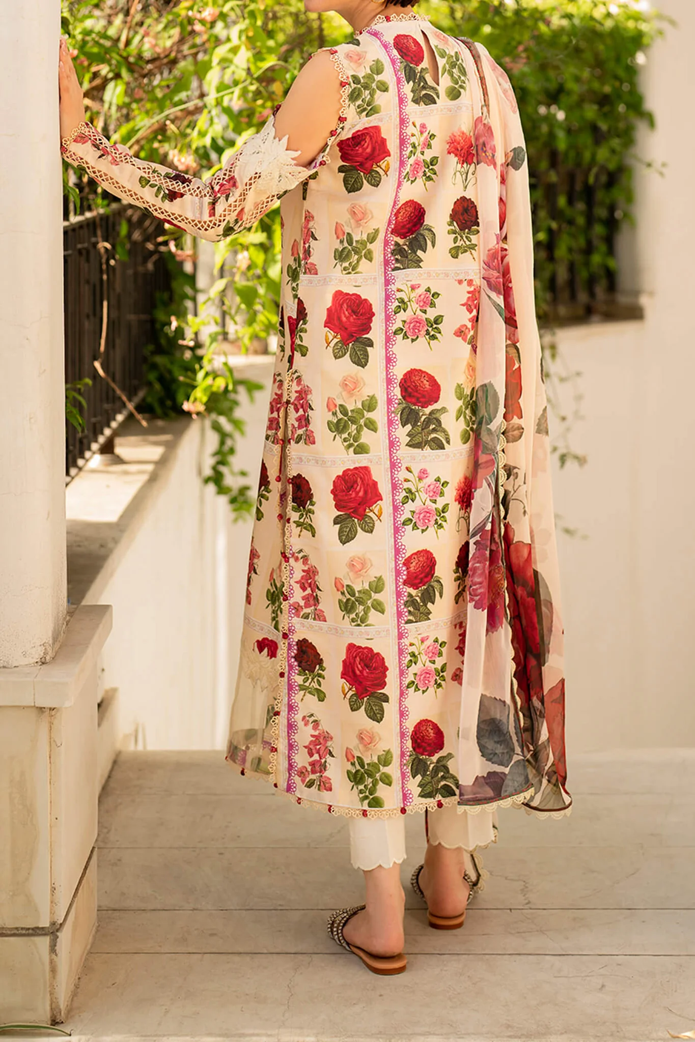 Meraki By Asifa Nabeel Unstitched 3 Piece Digital Printed Lawn Vol-02 Suit-MK-09-Gulabo - Image 4