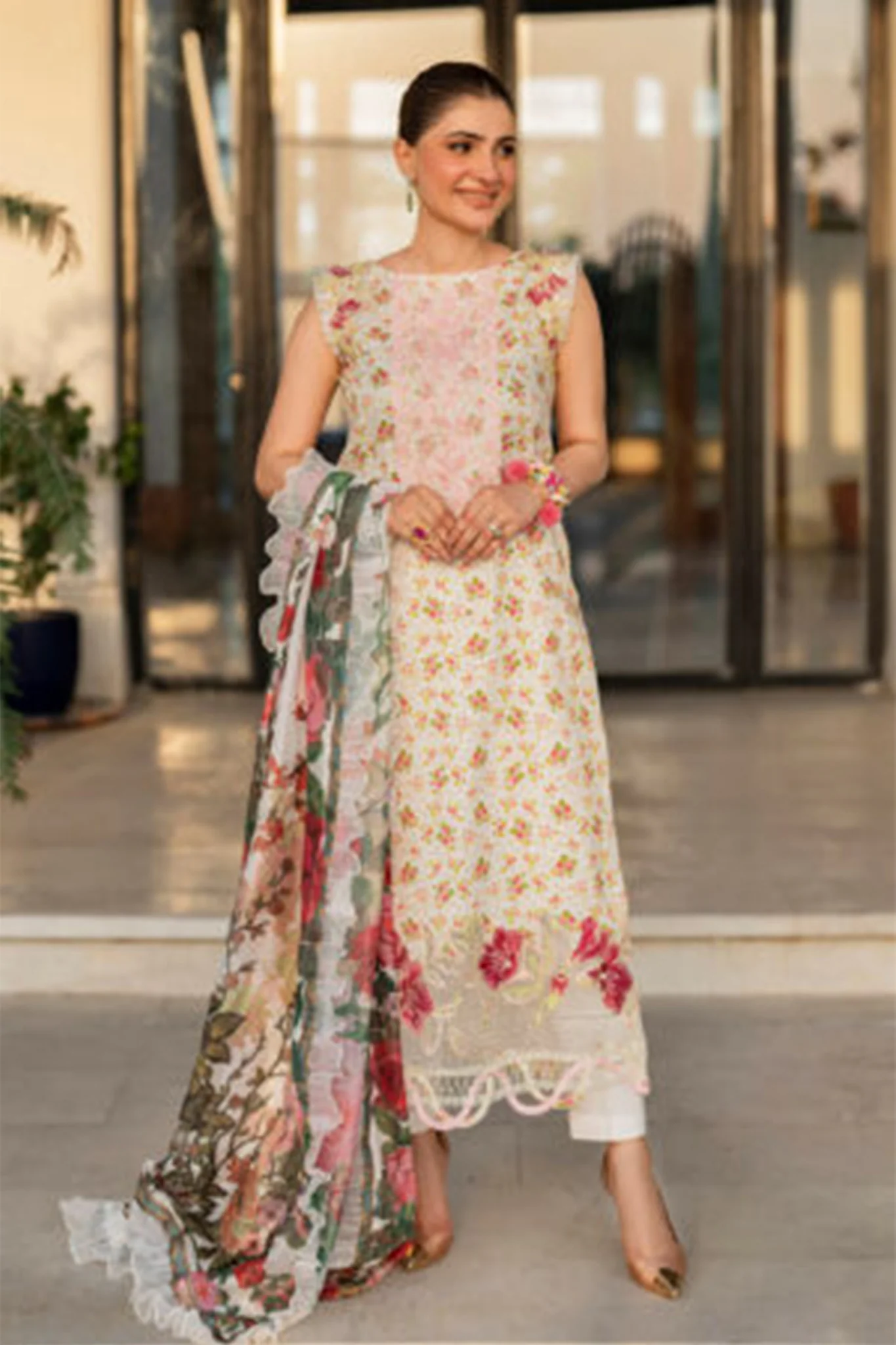 Meraki By Asifa Nabeel Unstitched 3 Piece Digital Printed Lawn Vol-02 Suit-MK-15-Gulnar - Image 3