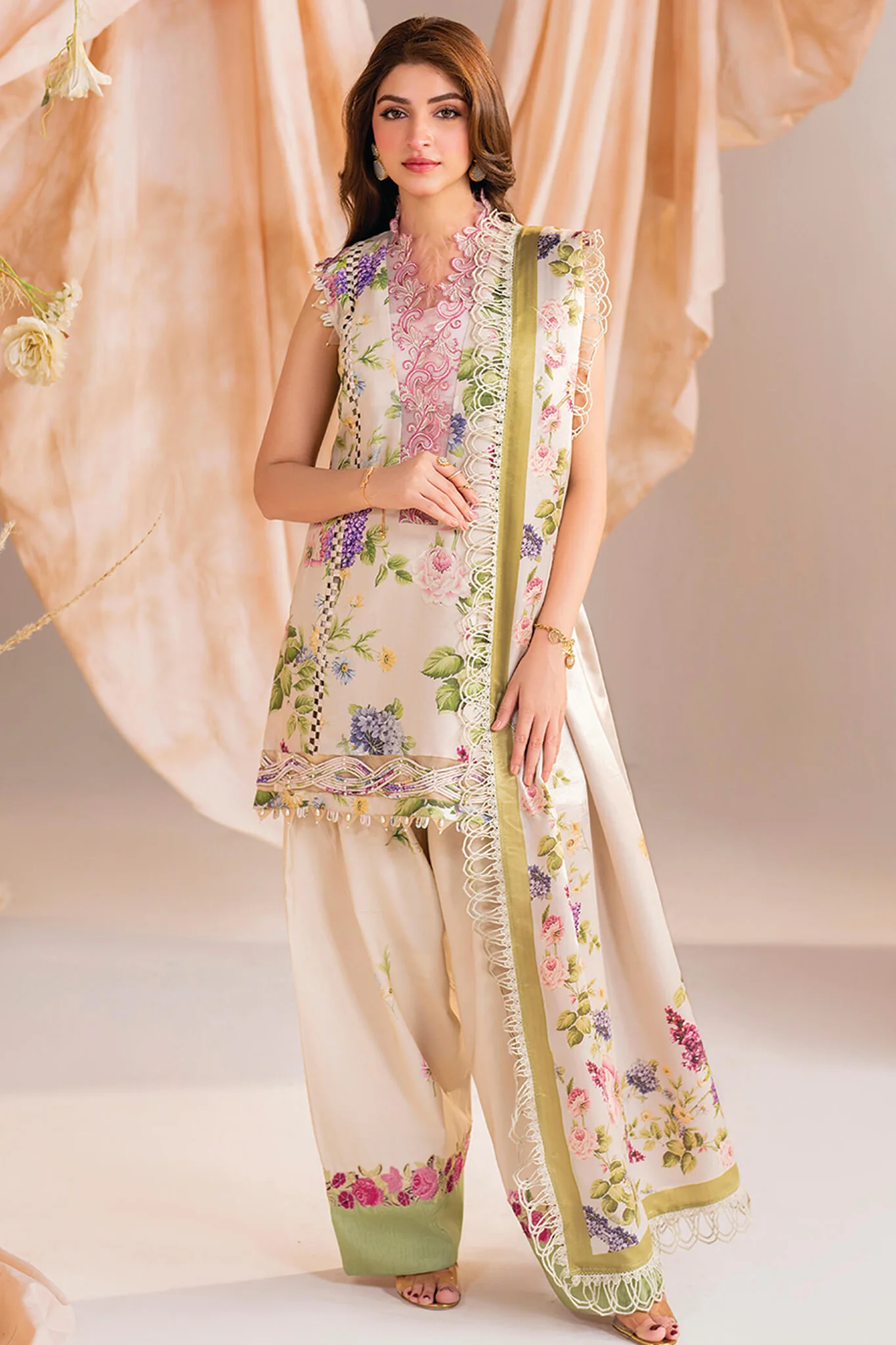 Meraki By Asifa Nabeel Unstitched 3 Piece Winter Vol-01 Suit-MW-01-Aura