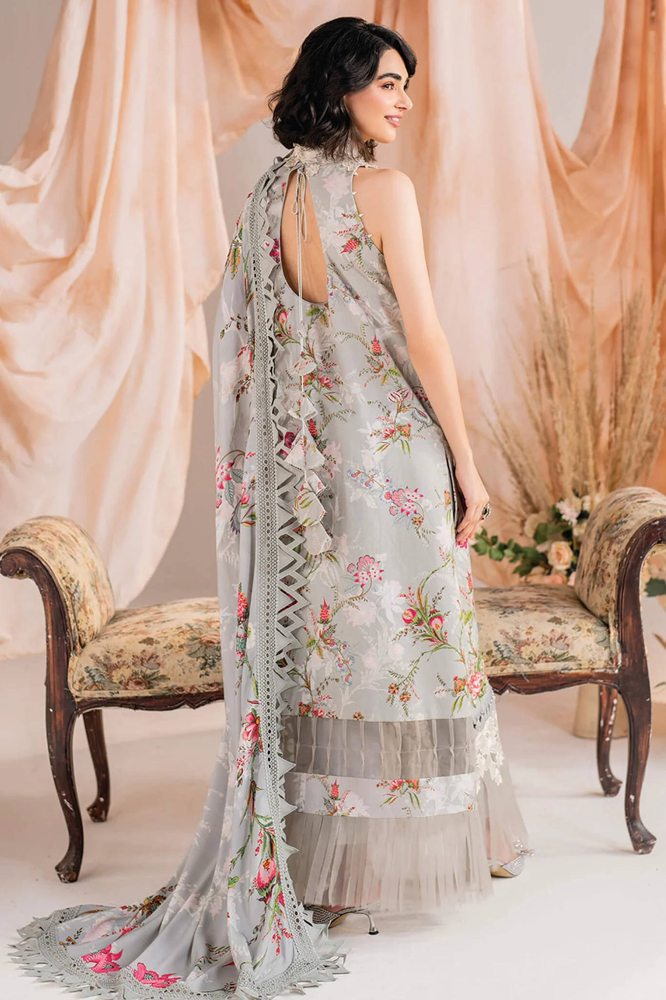 Meraki By Asifa Nabeel Unstitched 3 Piece Winter Vol-01 Suit-MW-09-Frost - Image 3