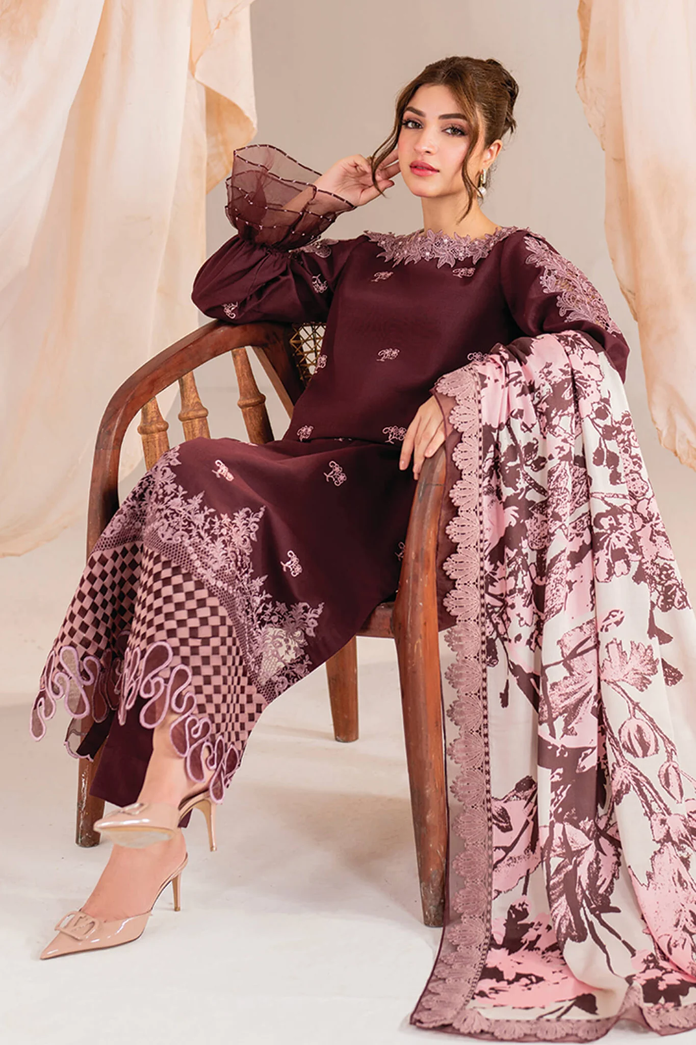 Meraki By Asifa Nabeel Unstitched 3 Piece Winter Vol-01 Suit-MW-12-Elysian - Image 4