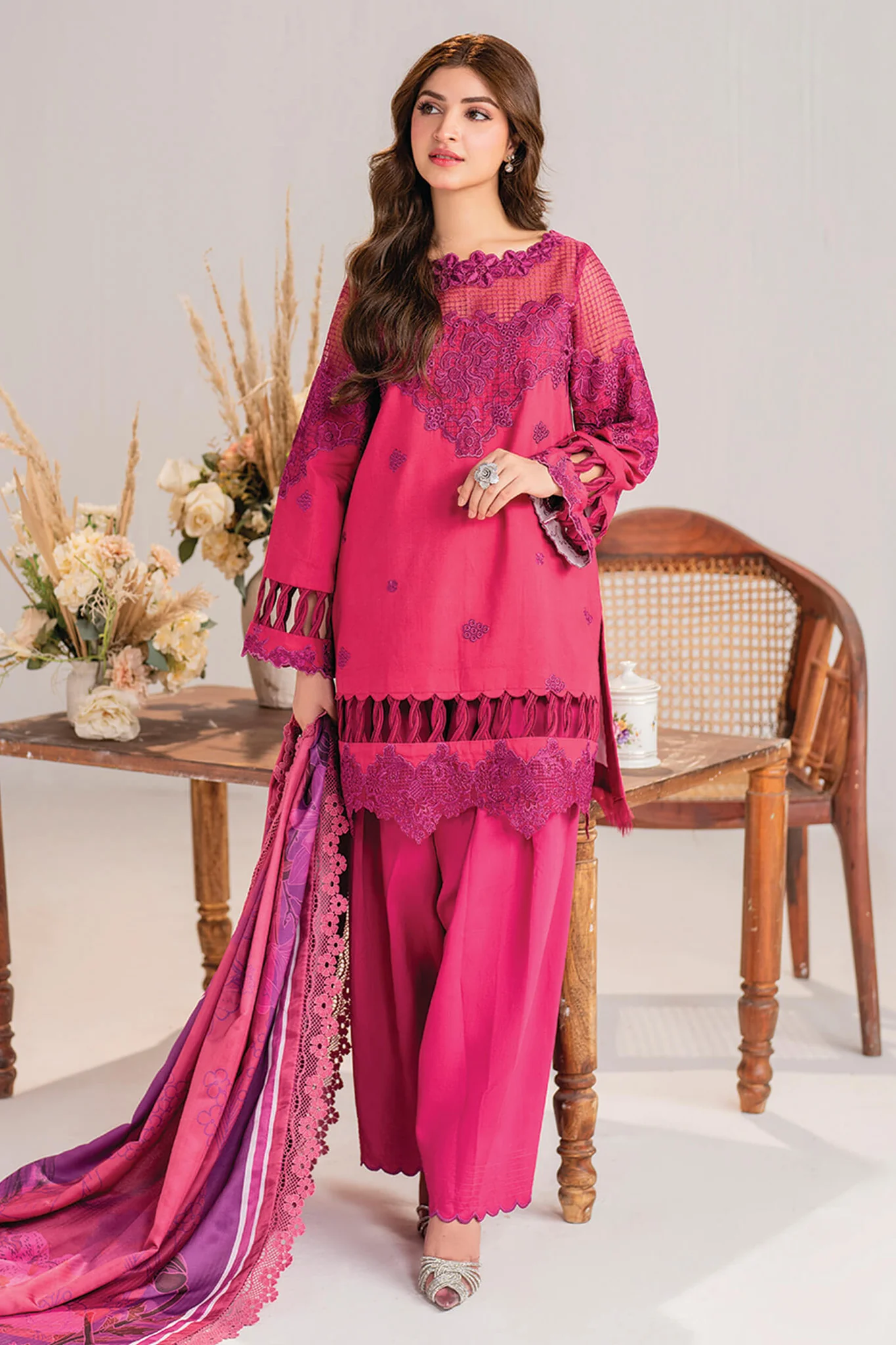 Meraki By Asifa Nabeel Unstitched 3 Piece Winter Vol-01 Suit-MW-14-Essence - Image 4