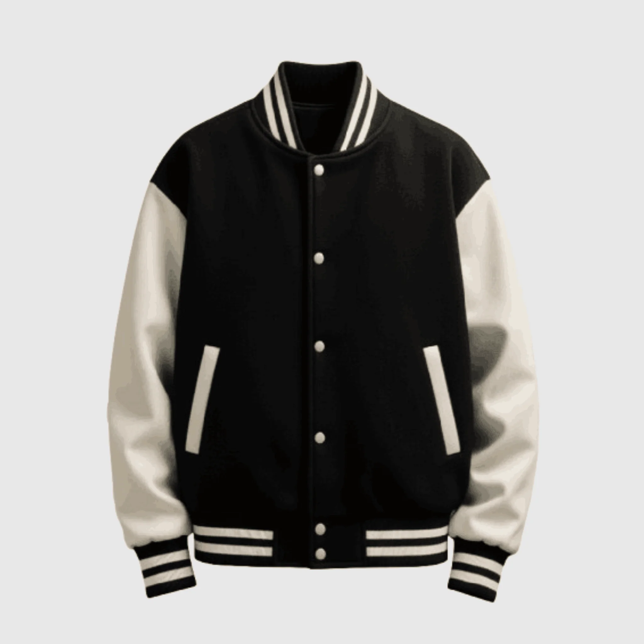 Mercato Black & White Varsity Baseball Jacket