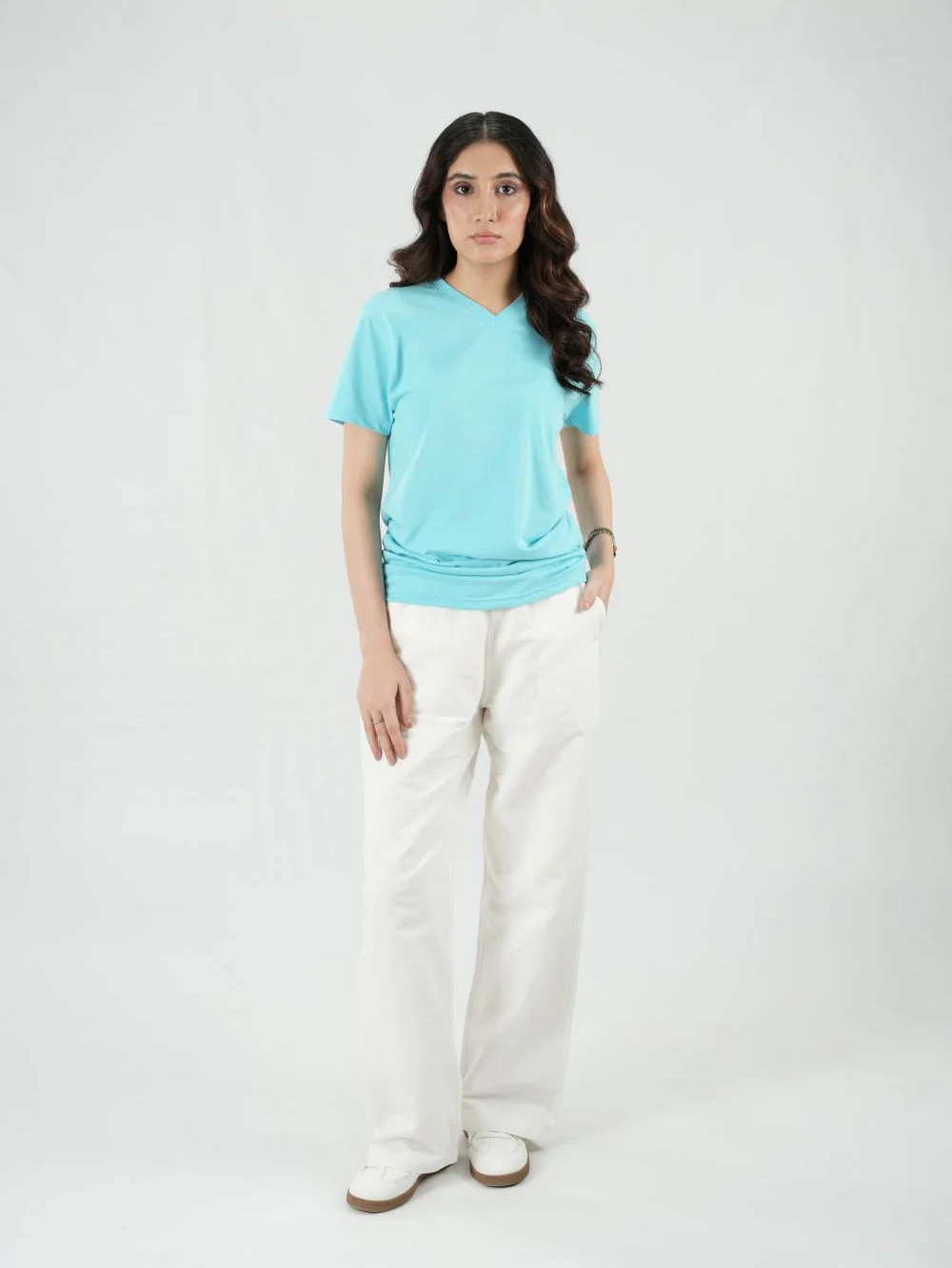 Mercato Sky Blue V Neck Shirt - Image 2