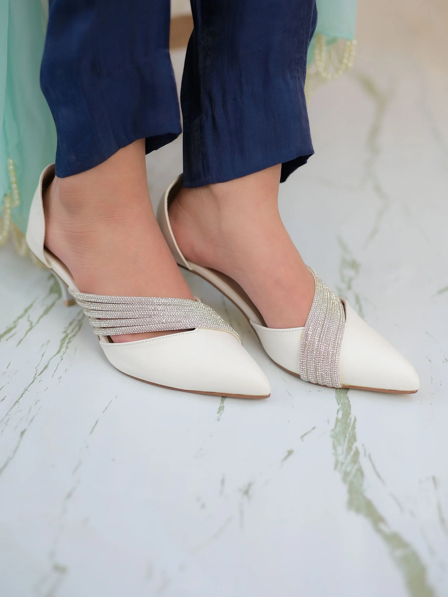 Mgs Style Heels Collection-Aurora Stride Heels Pearl Whisper - Image 2