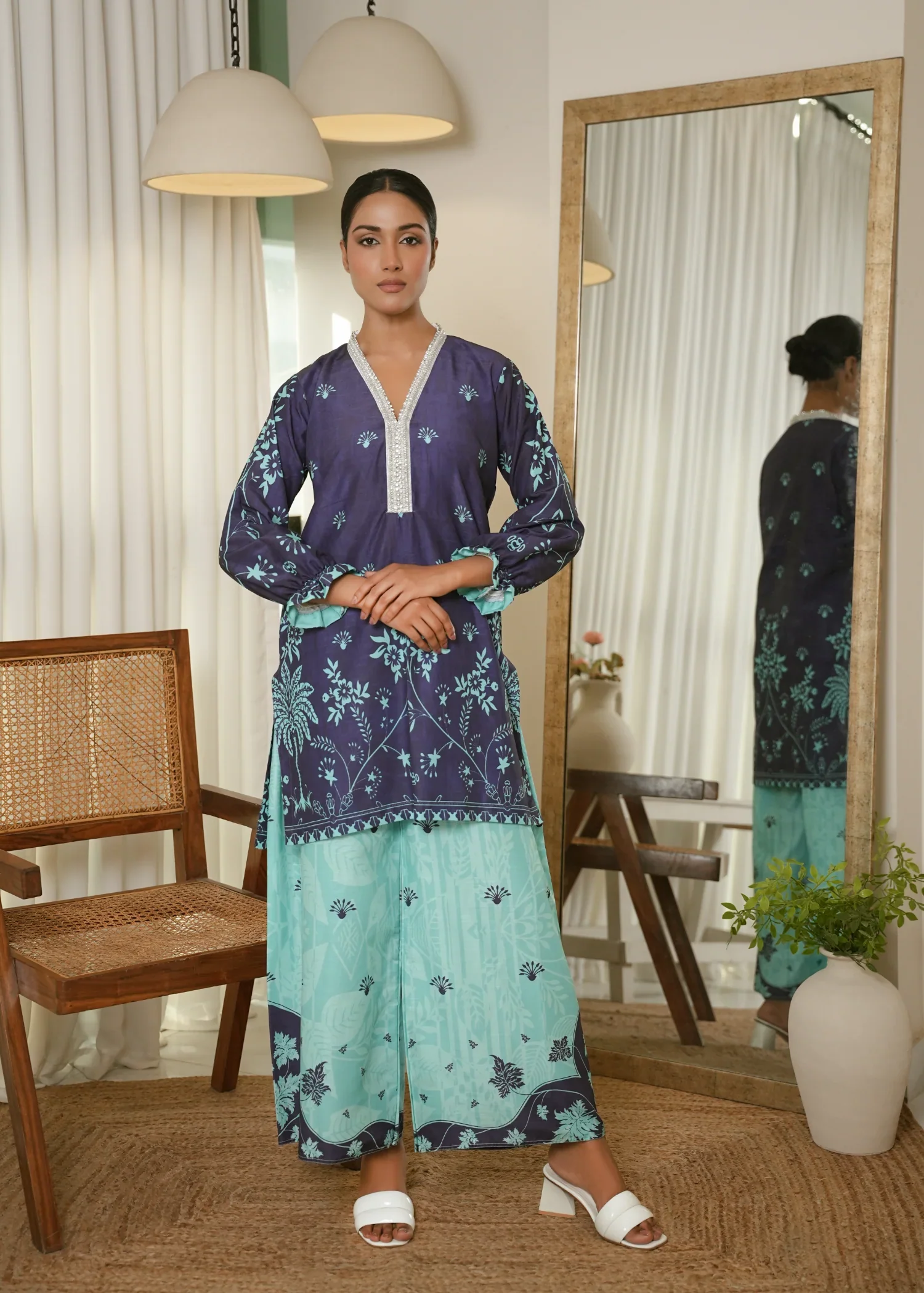 Chapter One - Karashe Stitched Summer Suit-Midnight Bloom - Image 3
