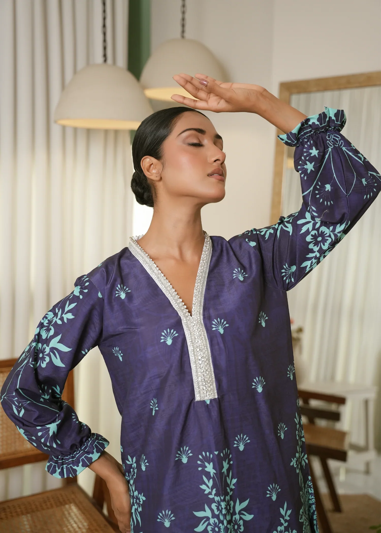 Chapter One - Karashe Stitched Summer Suit-Midnight Bloom - Image 4
