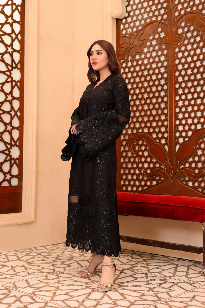 Tabeer By Mariam Malik Unstitched 3 Piece Summer Suit-Midnight Dream - Image 2