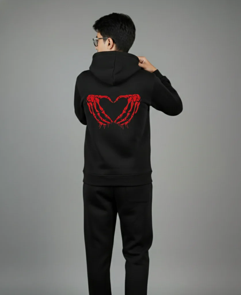 Winter Men's Core By Suitsu Stitched Western Suit-Midnight Heartbeat Hoodie Set - Image 4