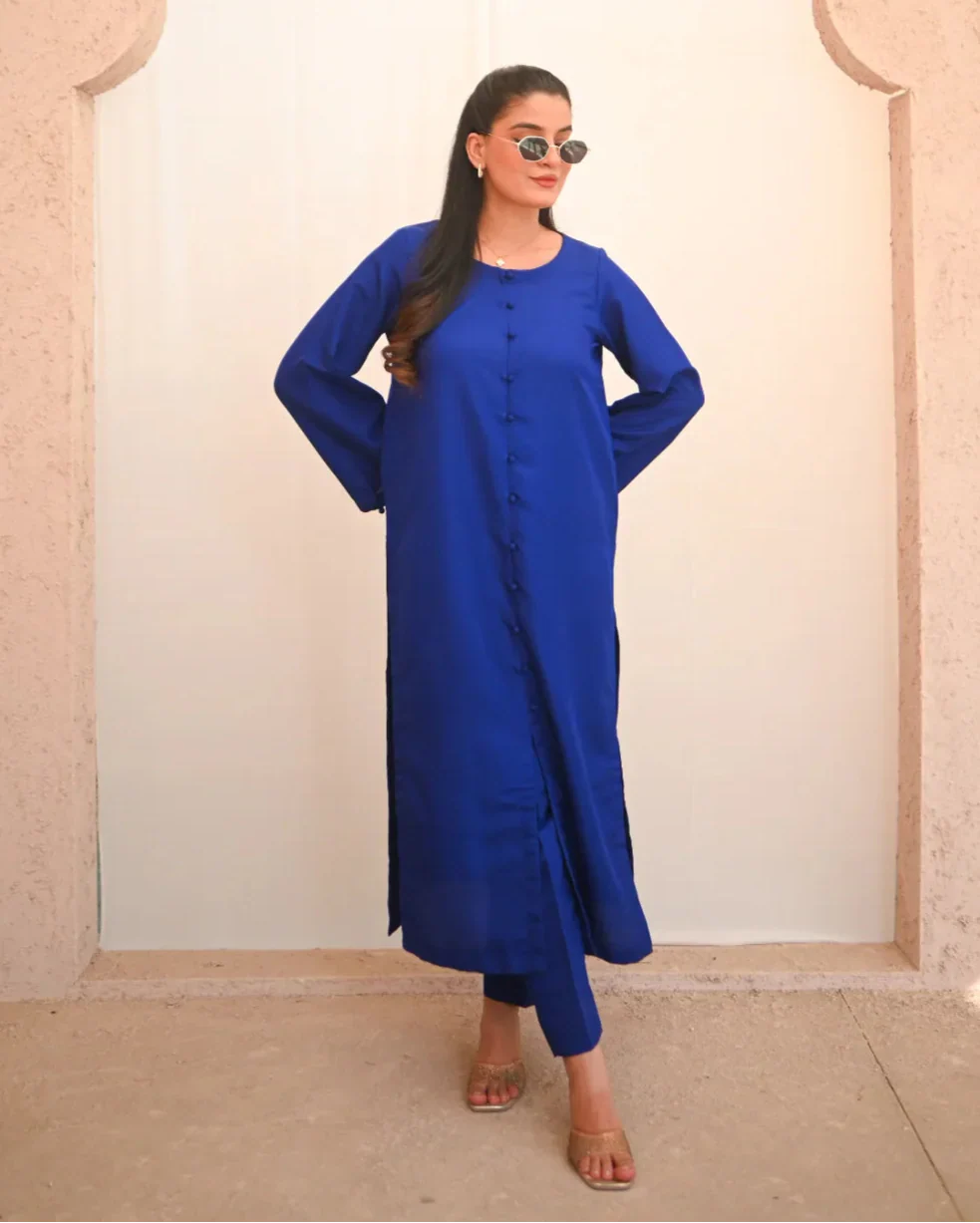 Zauk Stitched 2 Piece Collection-Midnight - Image 2