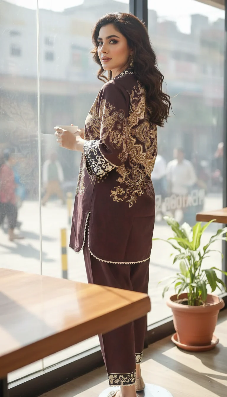 Miraal By Nairah Stitched 2 Piece Premium Blended Cambric Suit-Marrakech - Image 7