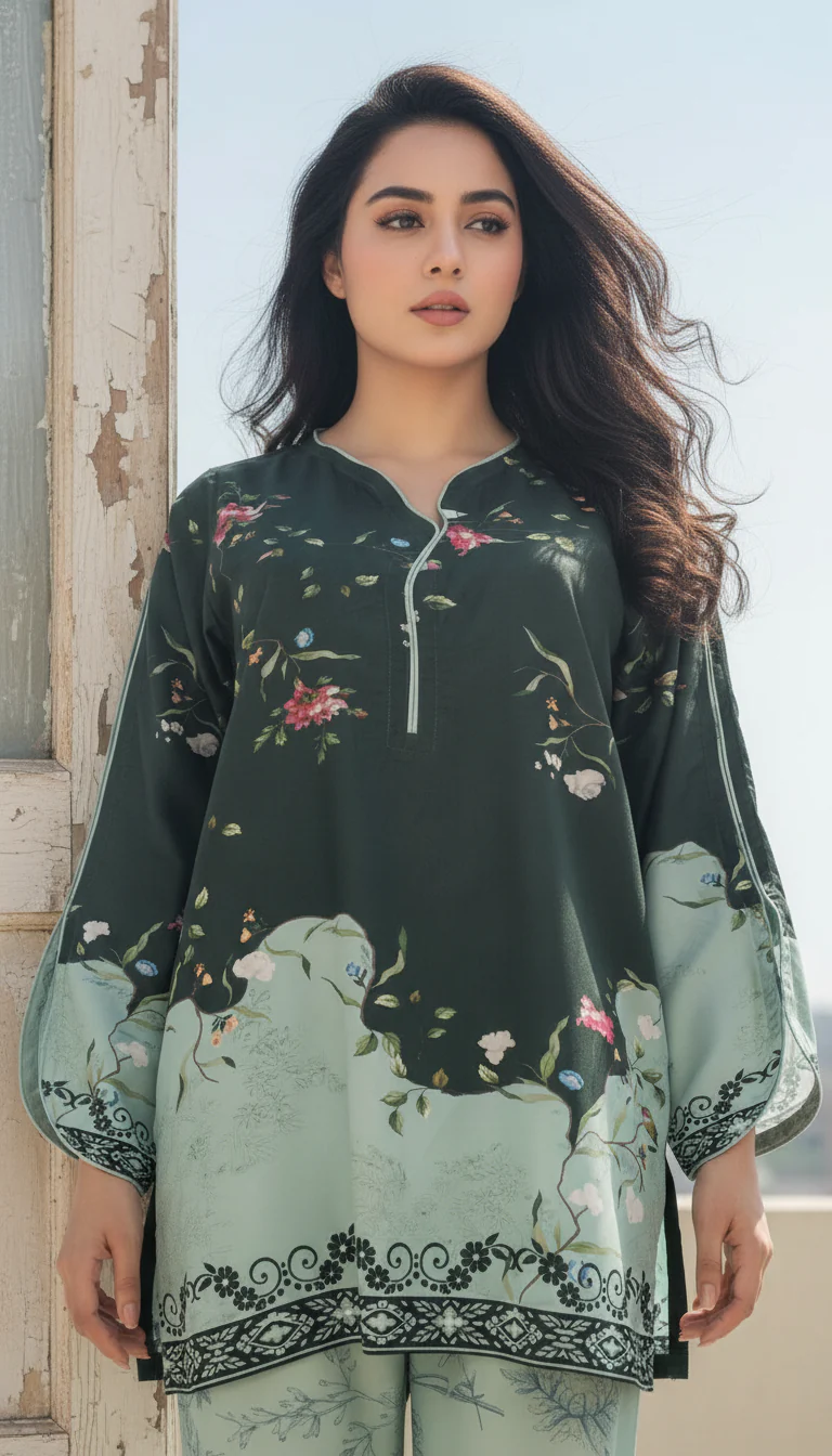 Miraal By Nairah Stitched 2 Piece Premium Blended Cambric Suit-Split - Image 6