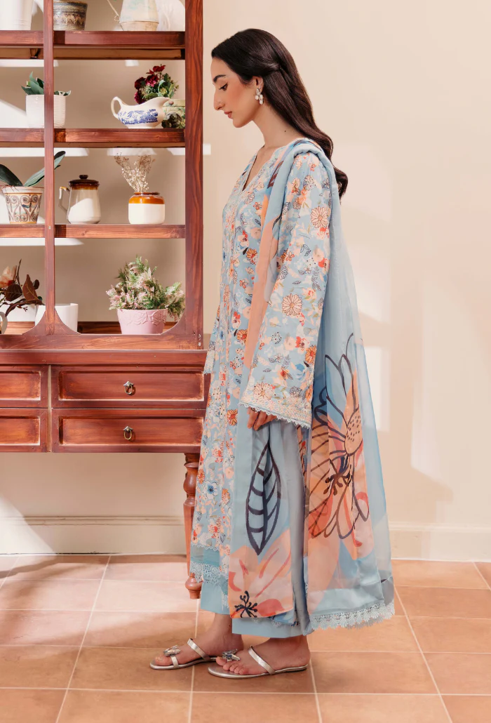 Miral By Humdum Unstitched 3 Piece Digital Printed Viscose Winter Suit-D09 - Image 3