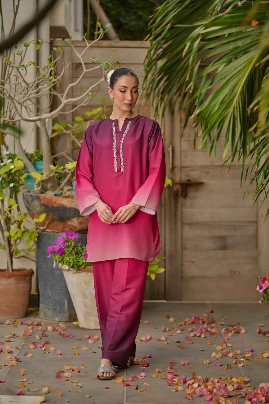 Brandlo PK Rosewood Blush Two-Piece Suit for Elegant Styling in Korean Crepe - Image 2