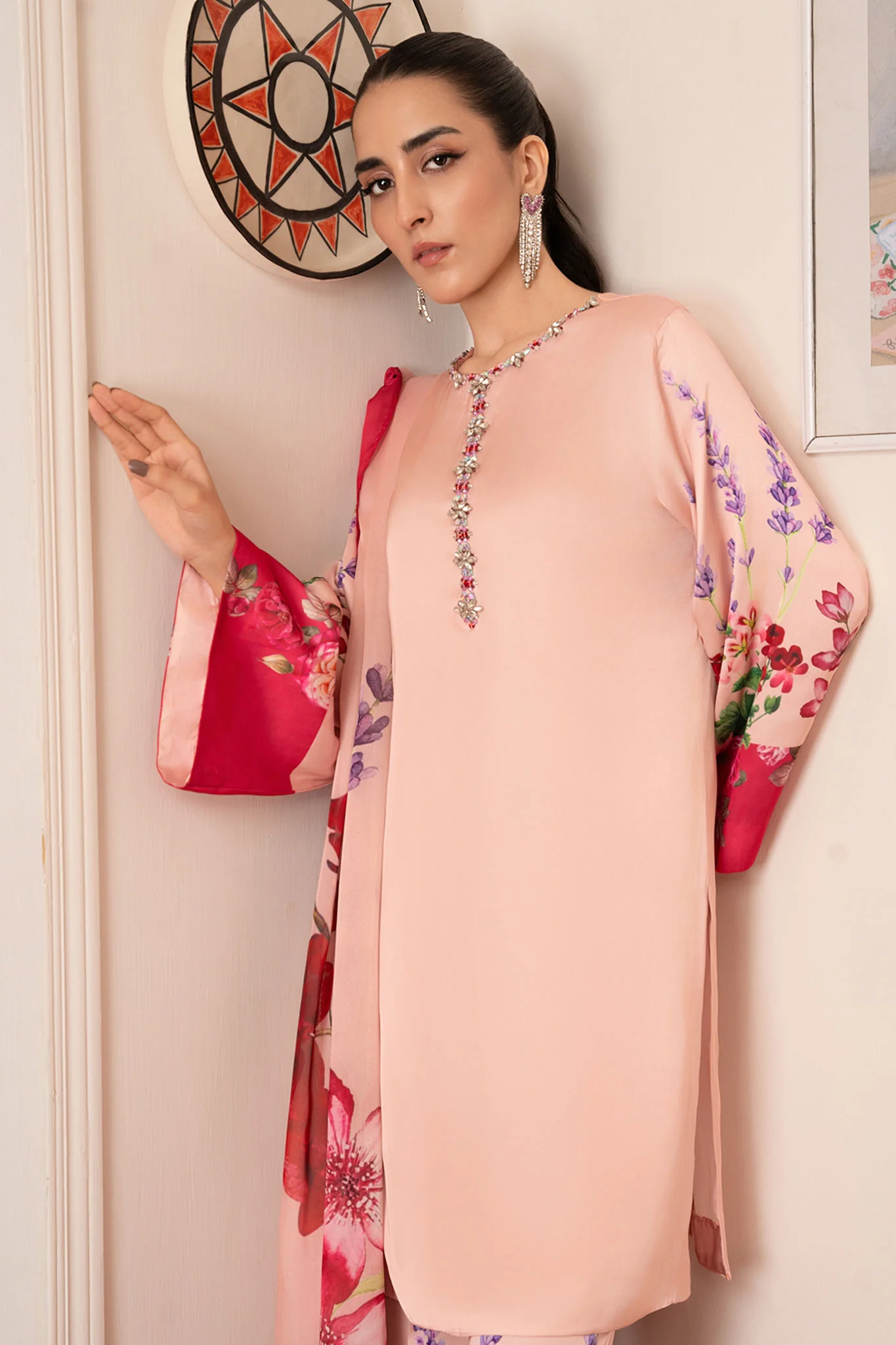 Morganite By Stitch Vibes Stitched 3 Piece Dress Suit-Peach Pink Dress - Image 2