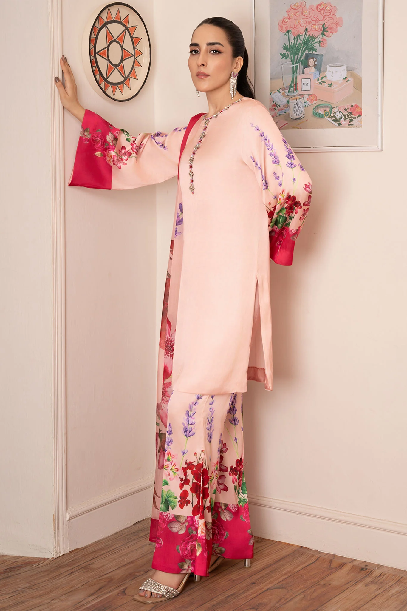 Morganite By Stitch Vibes Stitched 3 Piece Dress Suit-Peach Pink Dress - Image 3
