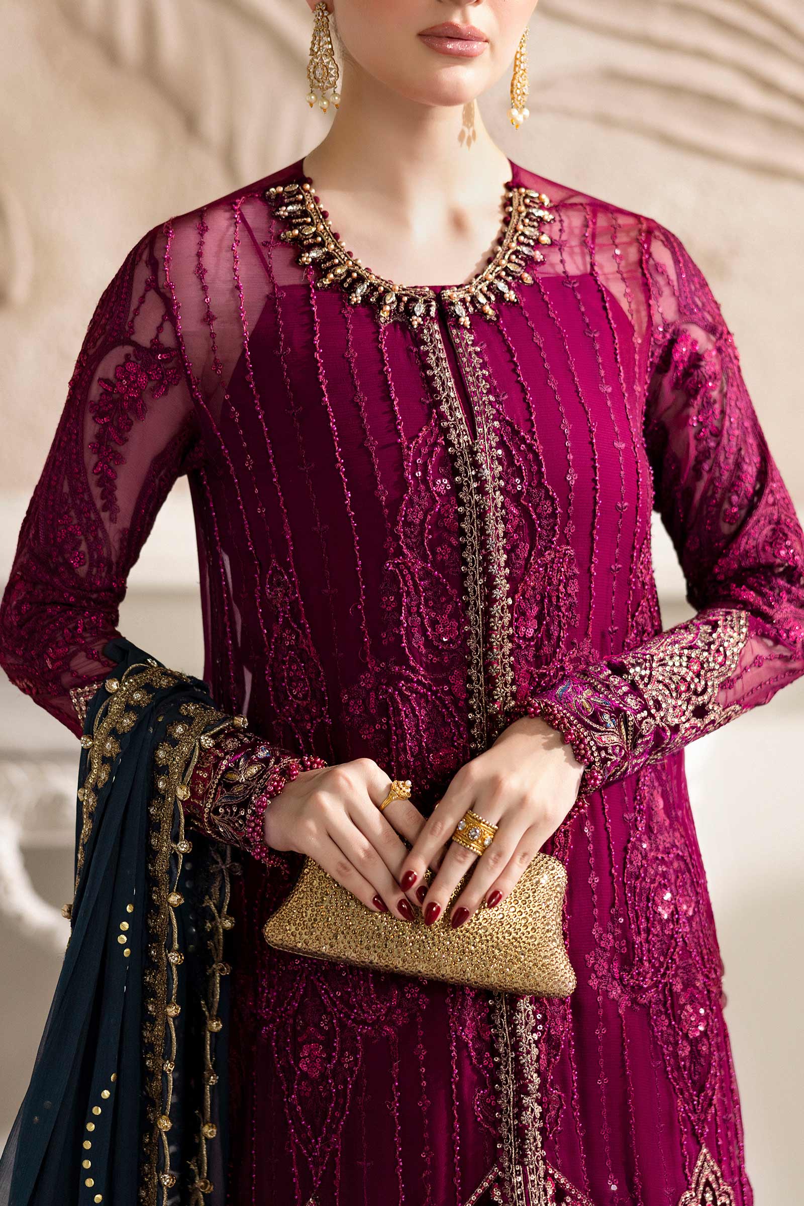 Maria B Unstitched 3 Piece Luxury Chiffon Suit-MPC-25-102 - Image 6