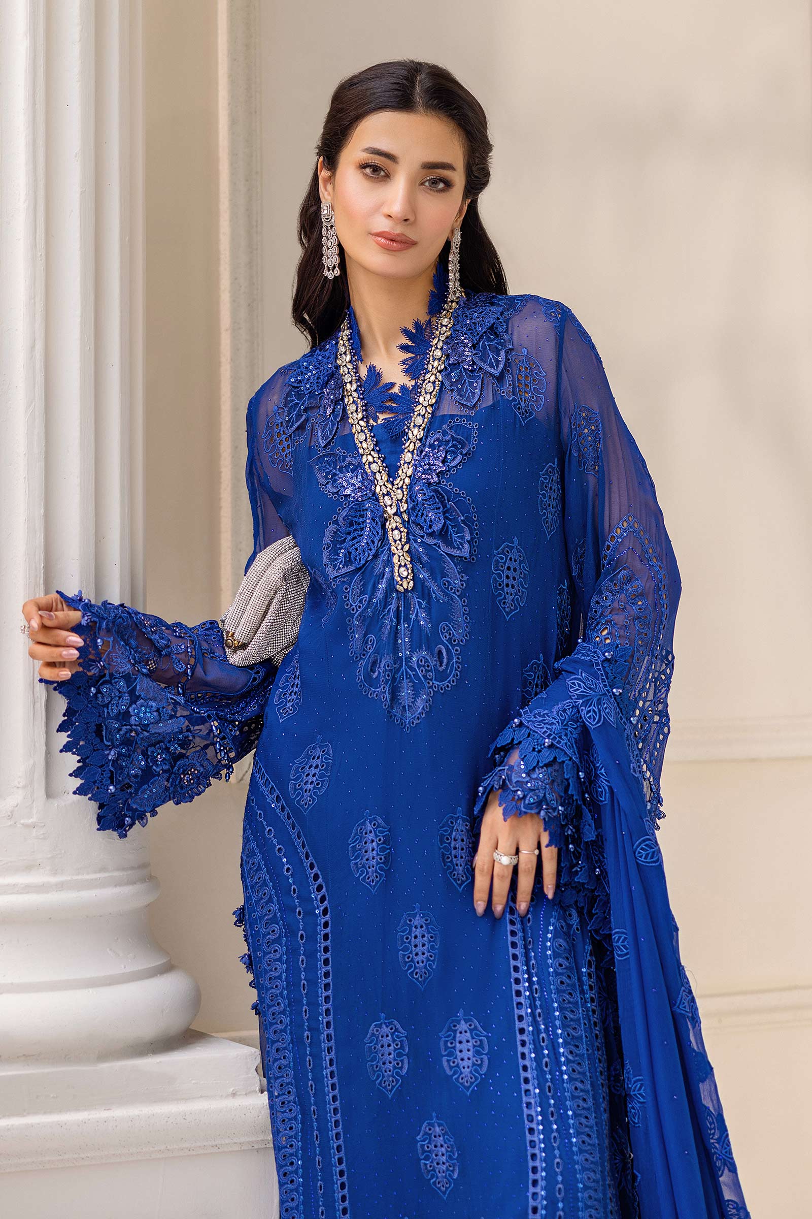 Maria B Unstitched 3 Piece Luxury Chiffon Suit-MPC-25-103 - Image 2