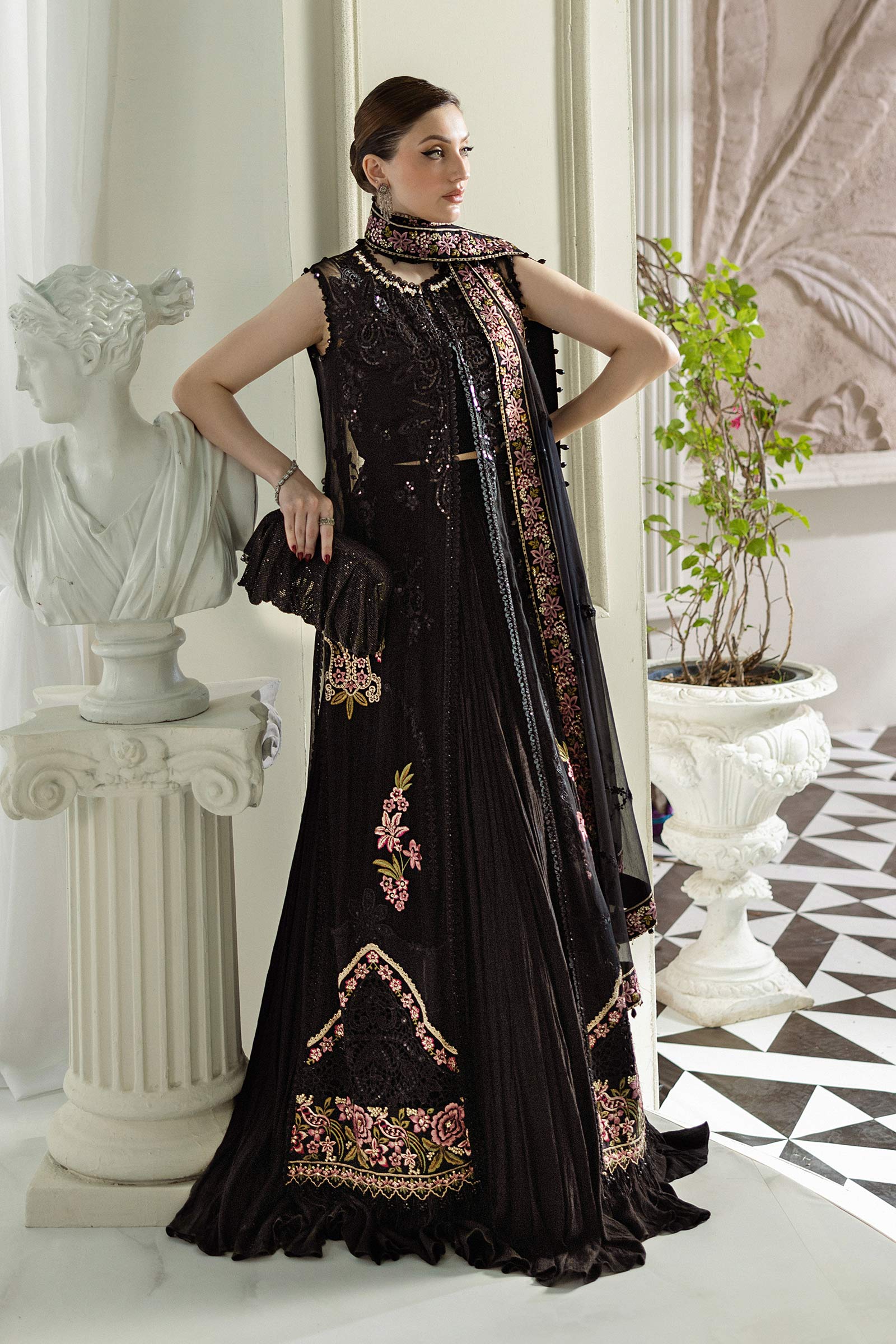 Maria B Unstitched 3 Piece Luxury Chiffon Suit-MPC-25-104 - Image 10