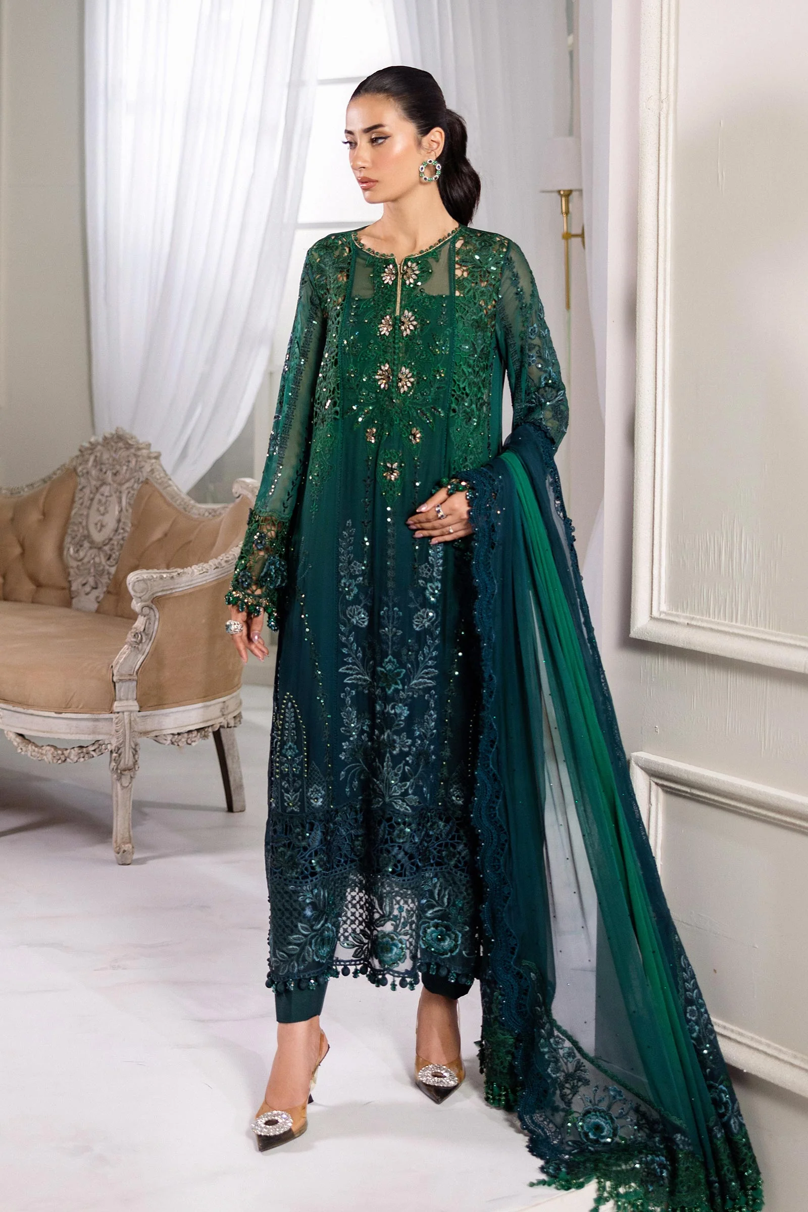 Maria B Unstitched 3 Piece Luxury Chiffon Suit-MPC-25-106 - Image 5