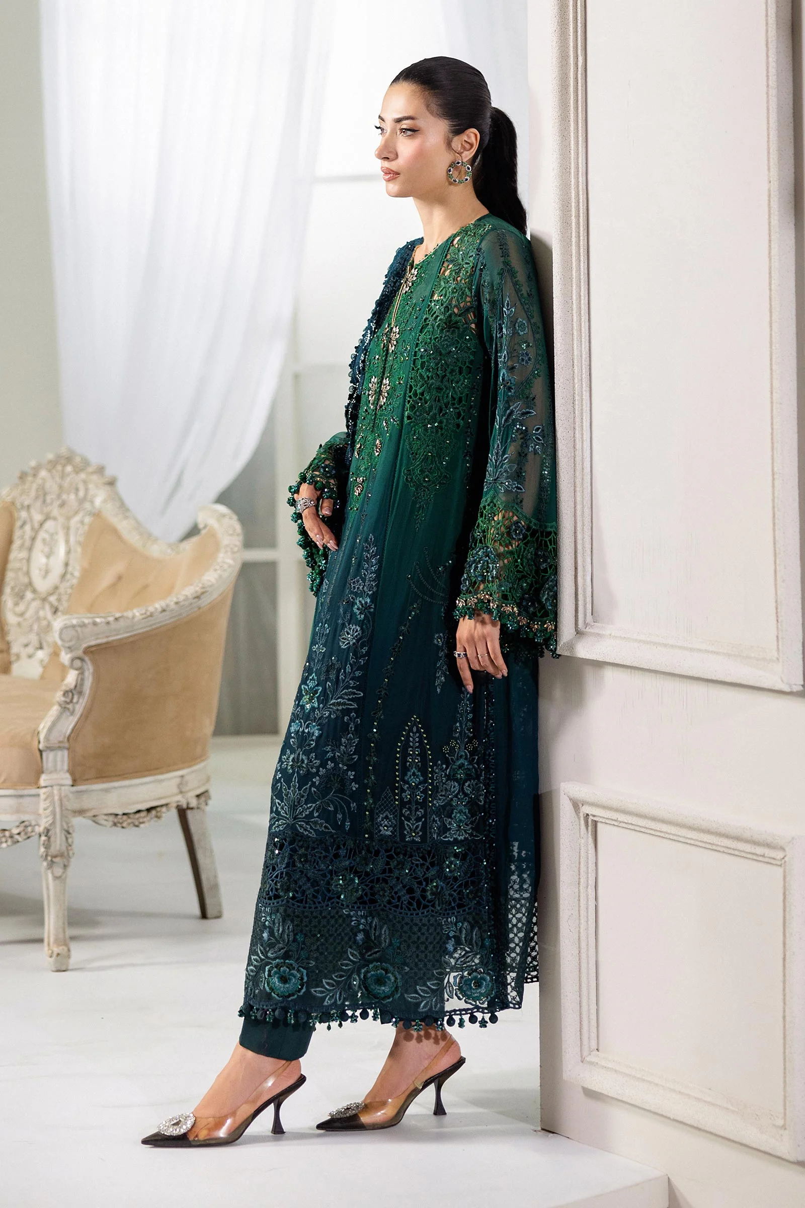Maria B Unstitched 3 Piece Luxury Chiffon Suit-MPC-25-106 - Image 6