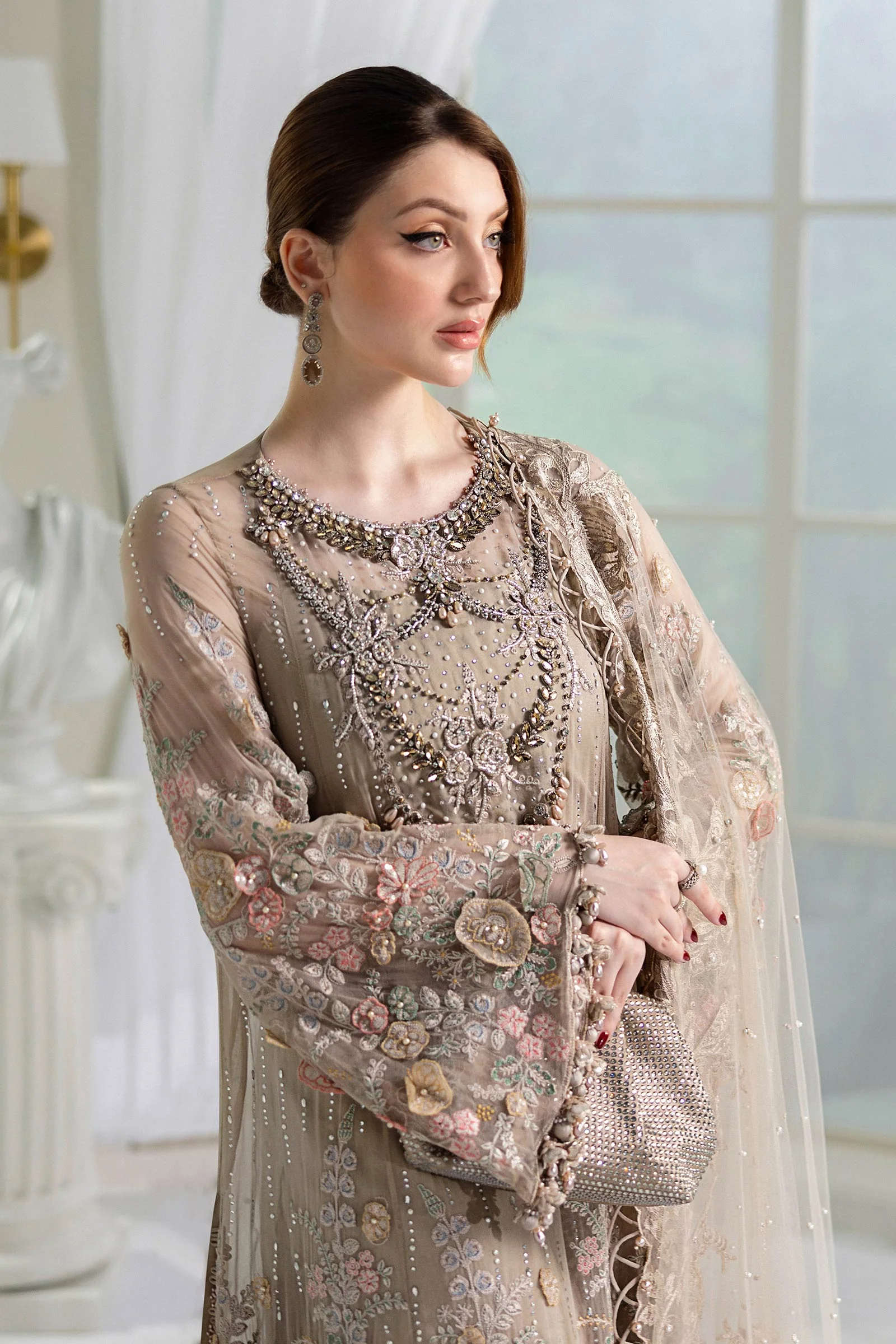 Maria B Unstitched 3 Piece Luxury Chiffon Suit-MPC-25-107 - Image 4