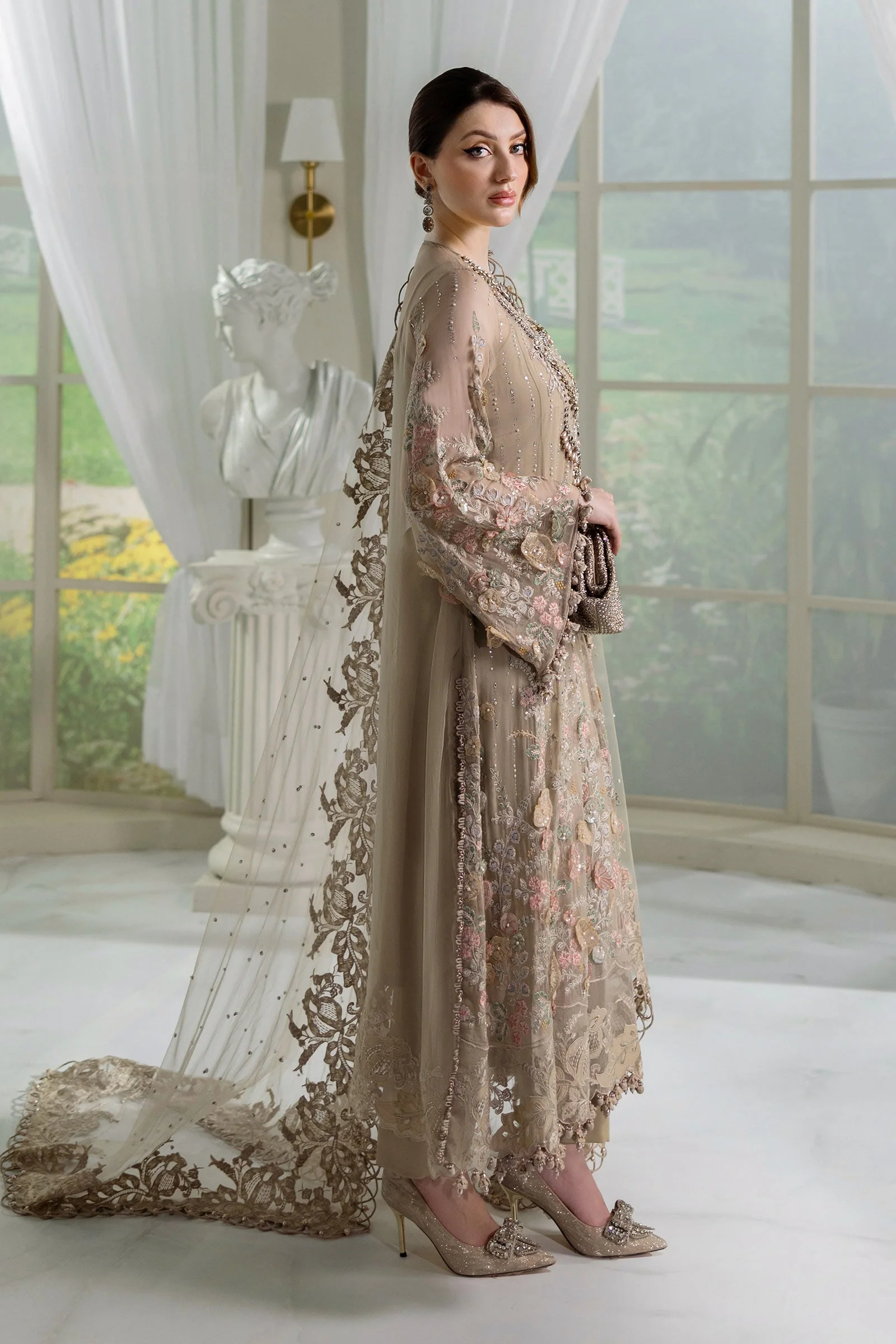 Maria B Unstitched 3 Piece Luxury Chiffon Suit-MPC-25-107 - Image 6