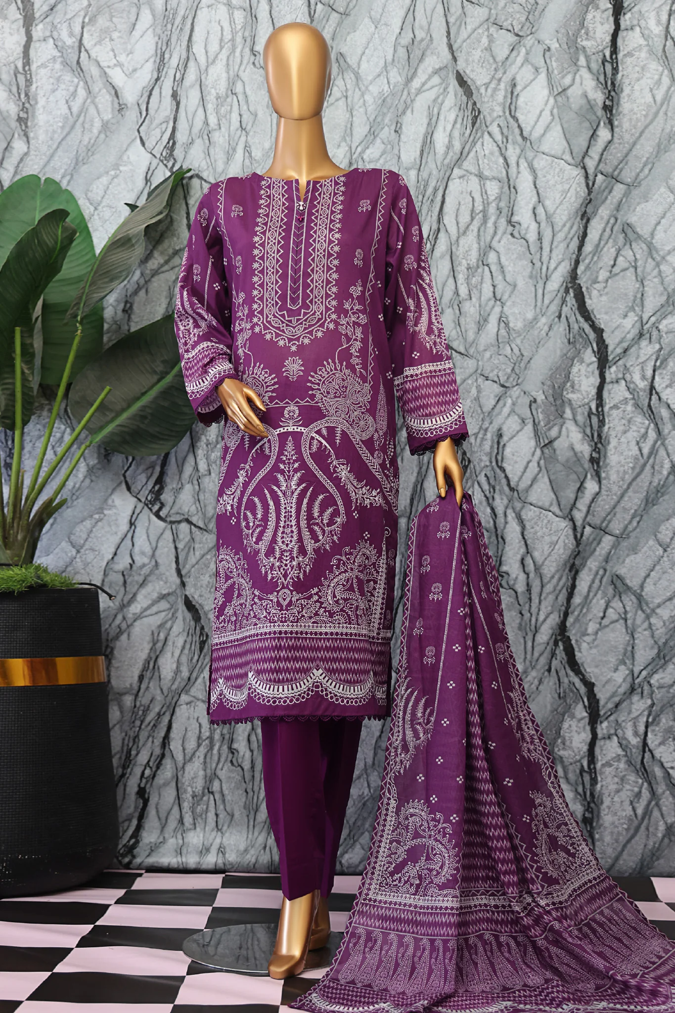 Magic By HZ Unstitched 3 Piece Airjet Digital Printed Lawn Vol-02 Suit-MPC-576