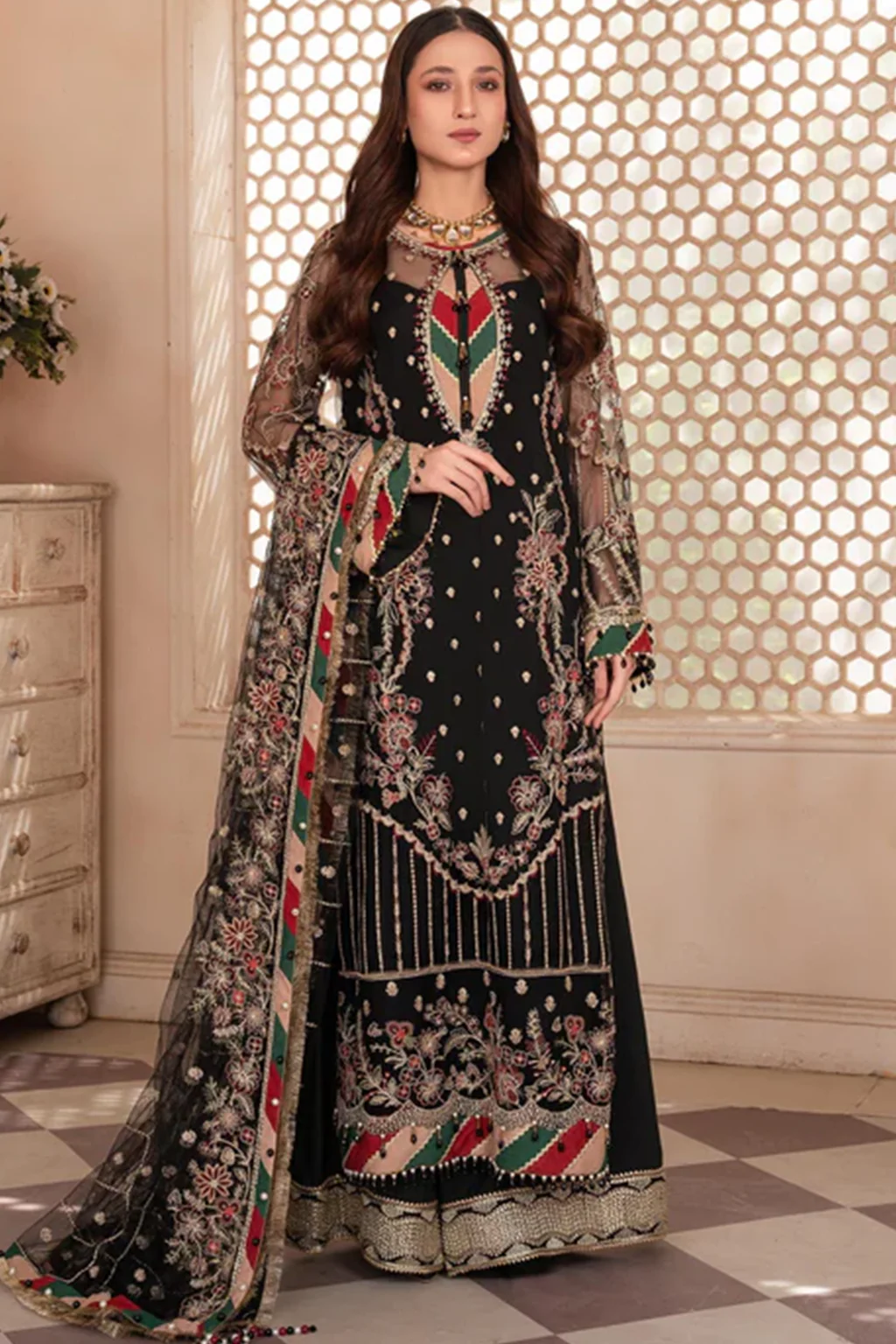 Meeral Unstitched 3 Piece Luxury Formals Pret Suit-MSA-23-D162 Rangoon - Meeral Luxe