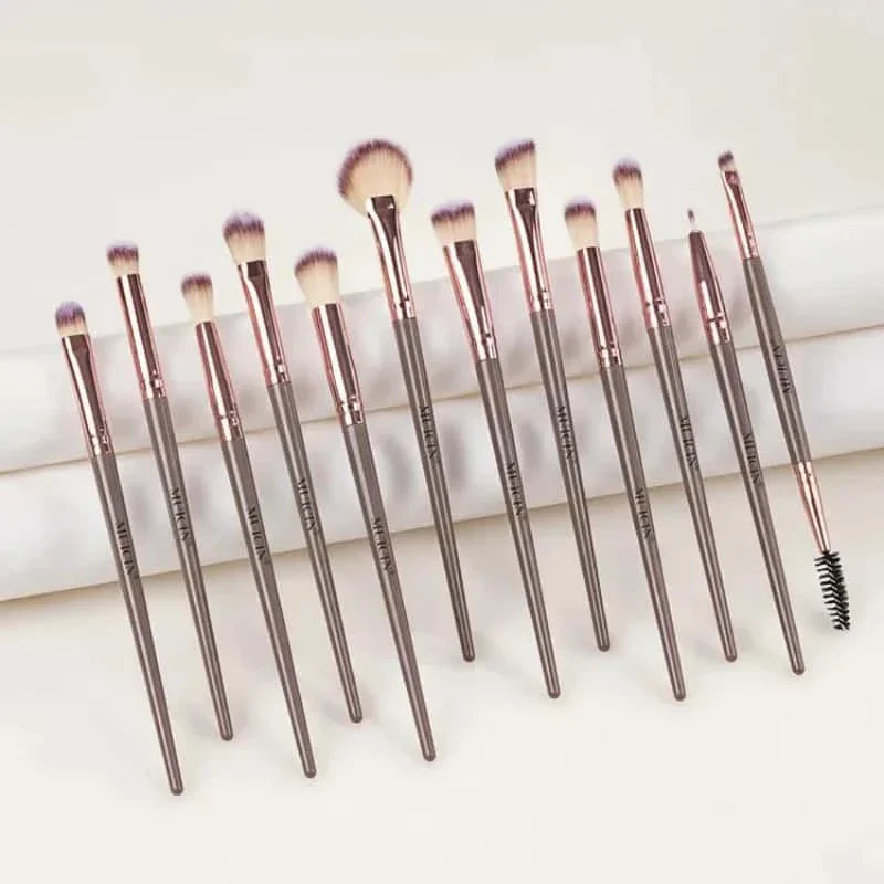 Muicin-Vegan Eyebrow Brush Set With Pouch - 12 Pieces - Image 5