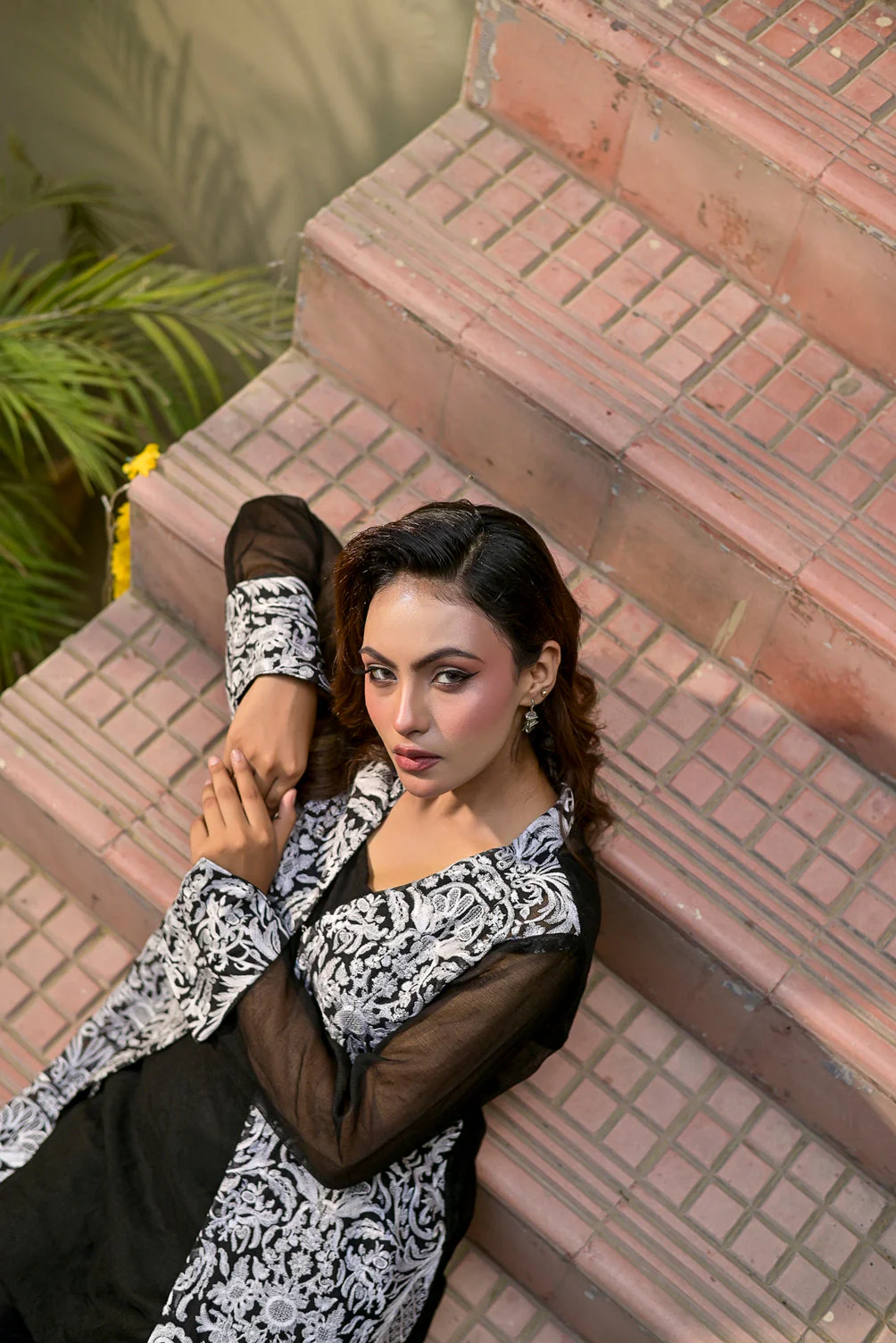 Silcot Stitched Summer Suit-Mumtaz Monochrome MBROIDERED CHARM - Image 5