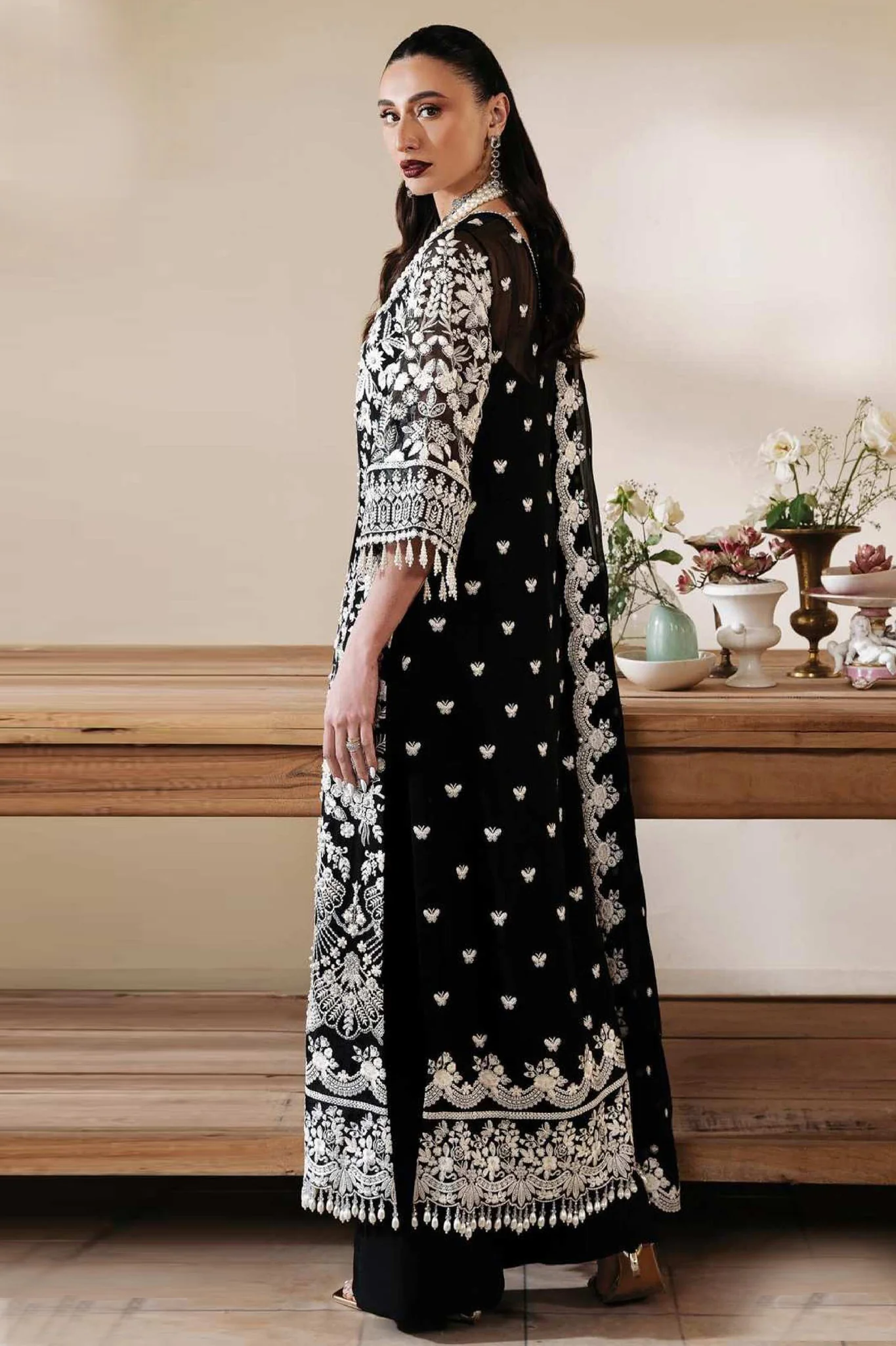 Muse By Serene Unstitched 3 Piece Luxury Festive Chiffon Suit-S-1082-Nora - Image 3