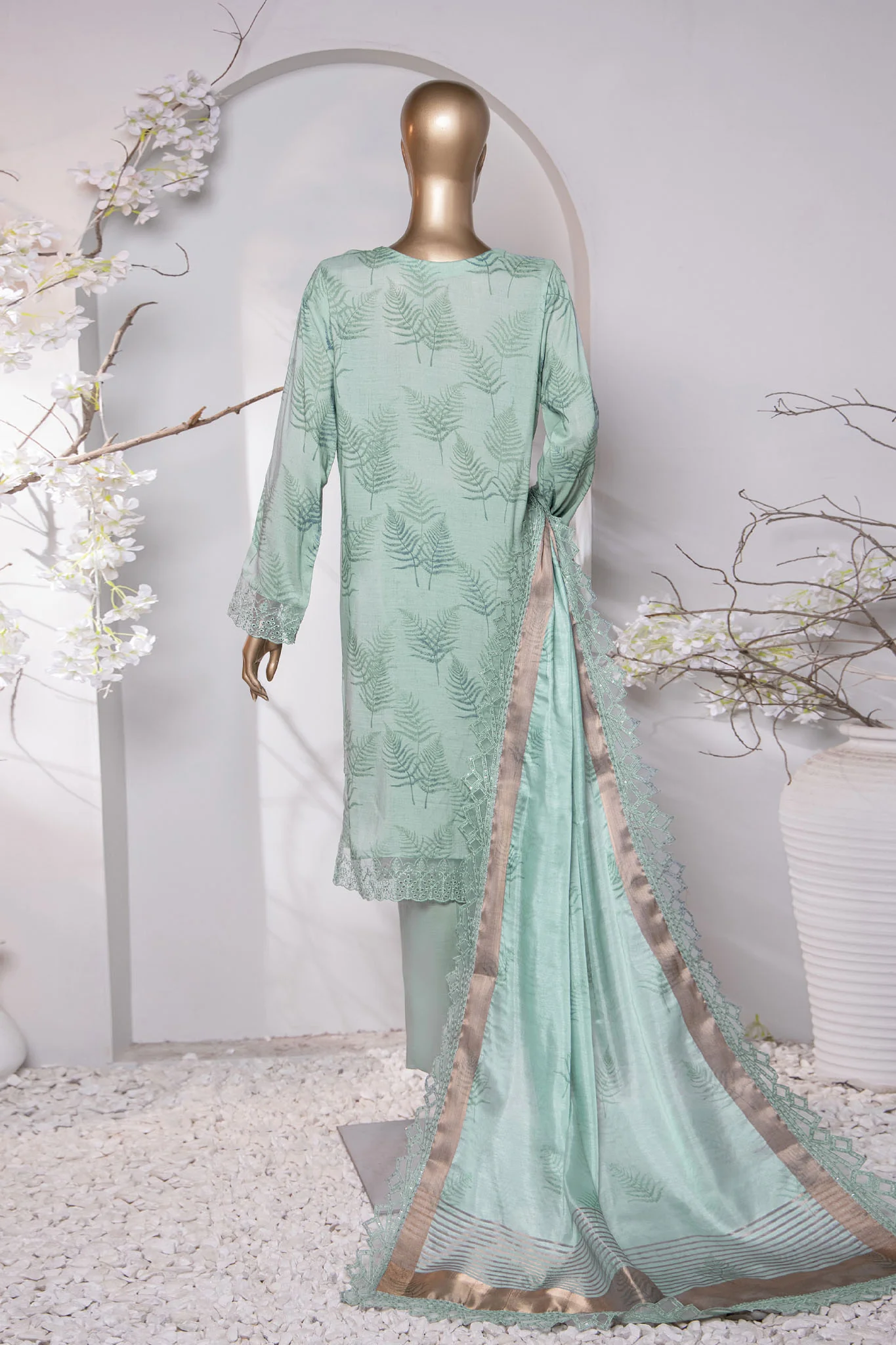 Muse Luxury By HZ Unstitched 3 Piece Emb Raw Silk Suit-MRE-156 - Image 3