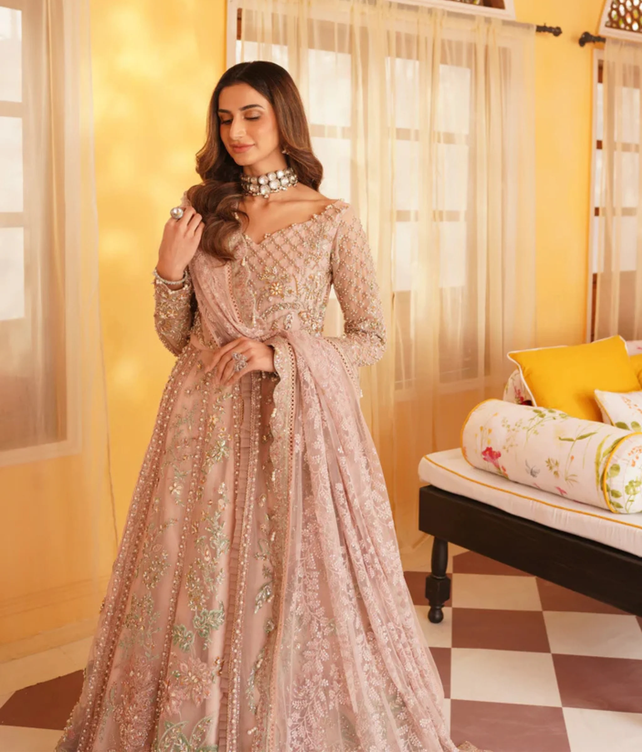 Mariam Malik Unstitched 3 Piece Formals Suit-Mushq - Image 12