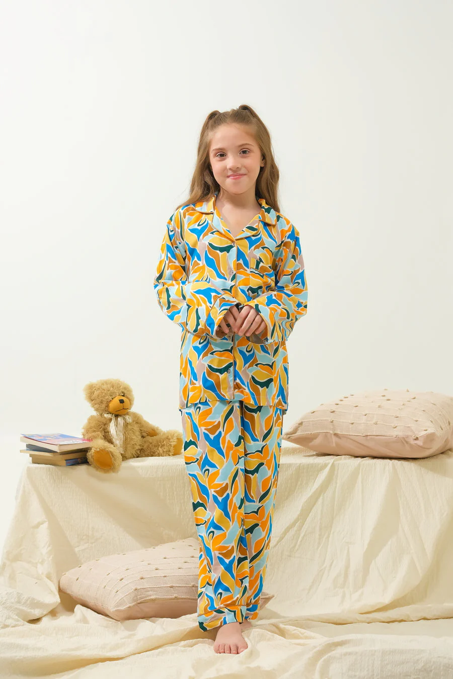 Sprinkles Stitched 2 Piece Winter Night Suit Kids Suit-Muted Tropical Fleur - Night Suit - 2pcs - Image 3