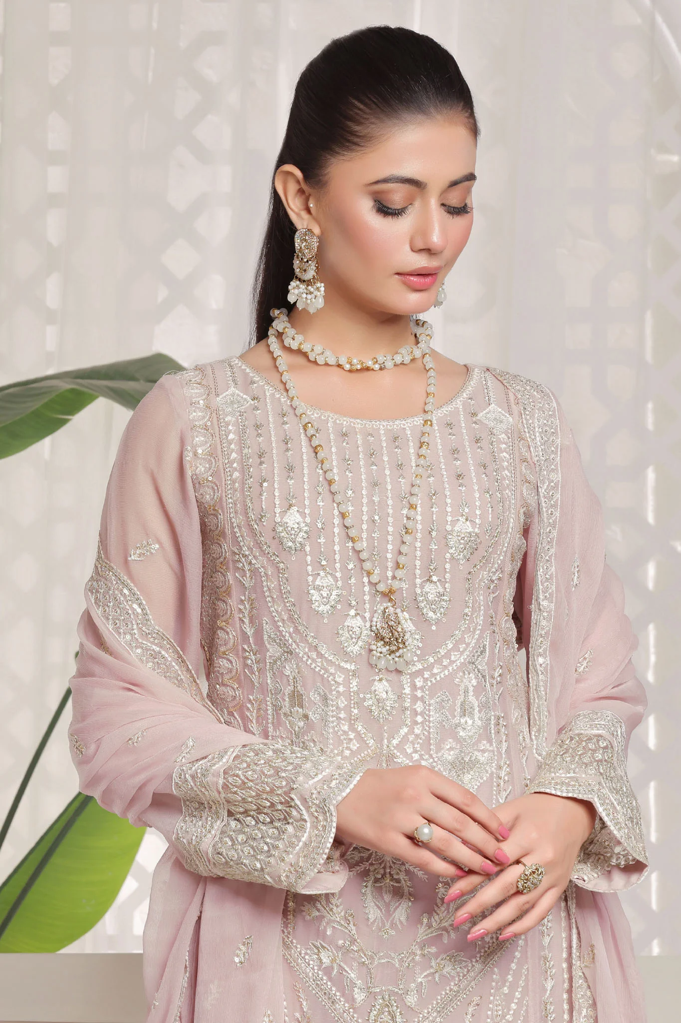 Myra By Soghat Stitched 3 Piece Luxury Emb Chiffon Suit-Myra-09-Pink - Image 2