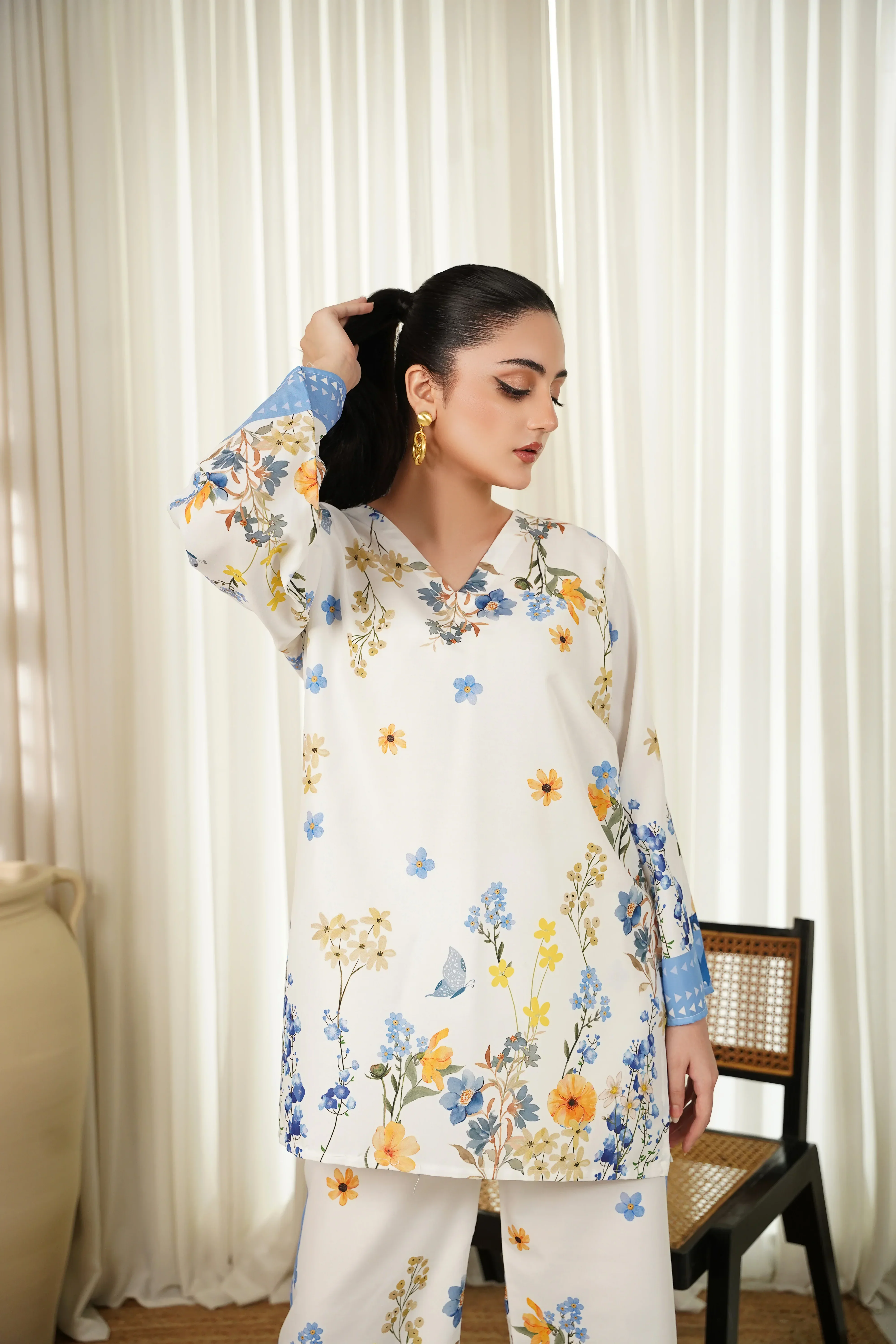 Dhaga Stitched 2 Piece Crepe Suit-Mysie - Image 5