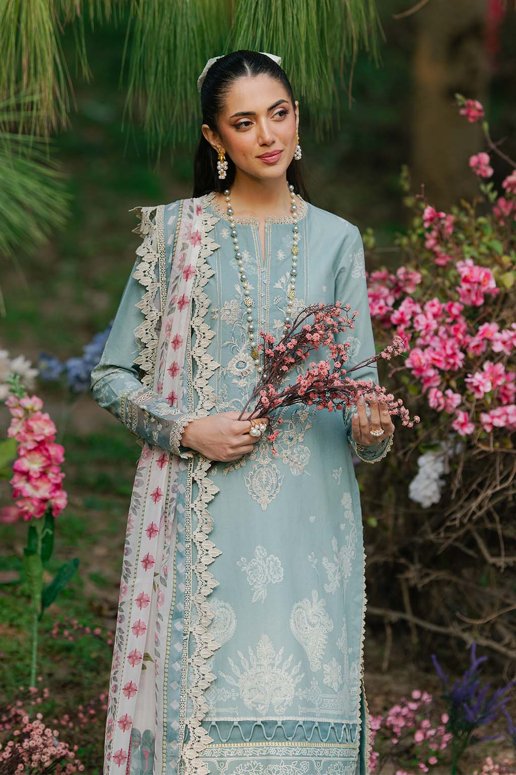 Nature Whispers By Meeral Unstitched 3 Piece Lawn Suit-NAAZ - Image 5