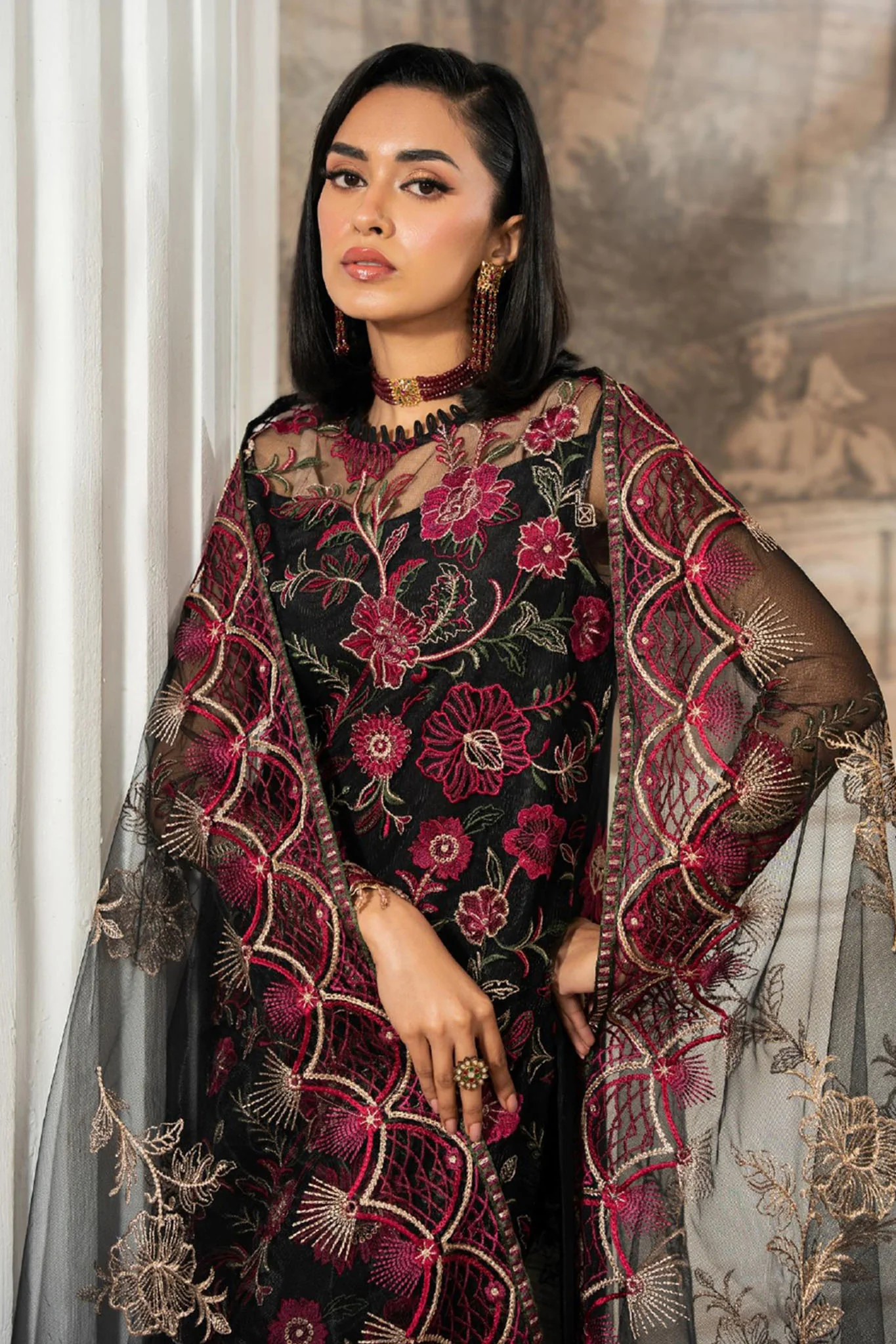 Nafees By Zarif Unstitched 3 Piece Luxury Formals Collection-ZNAF-05-Evin - Image 2