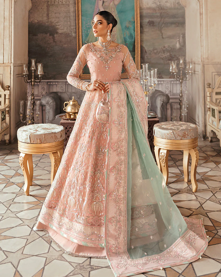 Gulaal Unstitched 3 Piece Wedding Suit-Nagaar Embroidered Net 3-Piece Suit WU-02 - Image 3