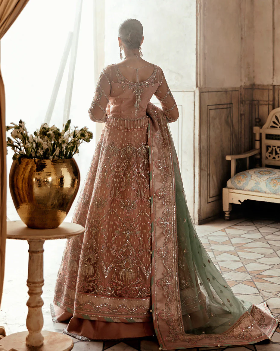 Gulaal Unstitched 3 Piece Wedding Suit-Nagaar Embroidered Net 3-Piece Suit WU-02 - Image 5