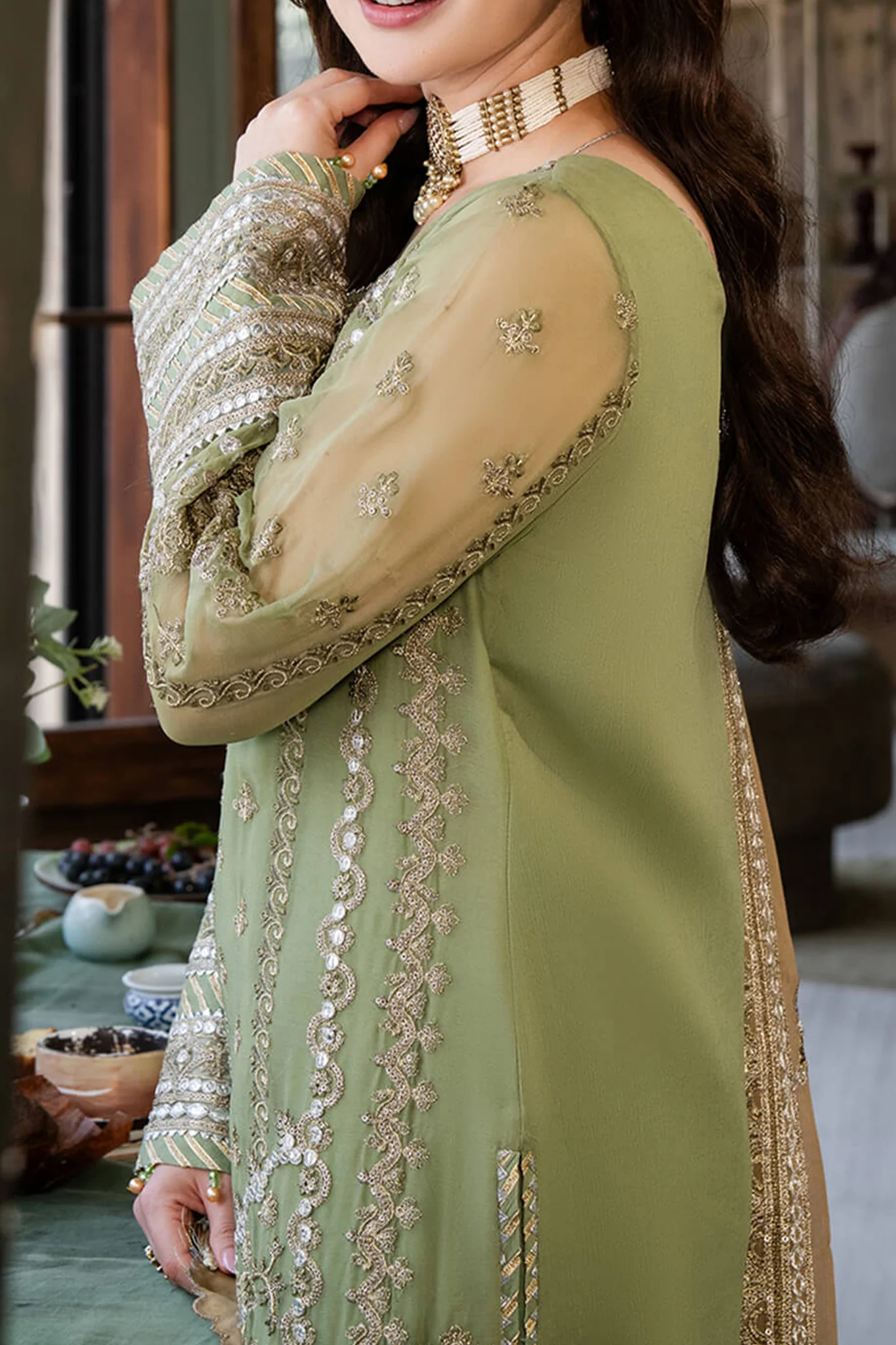 Naina By Imrozia Unstitched 3 Piece Luxury Chiffon Suit-I-191-Aabia - Image 3